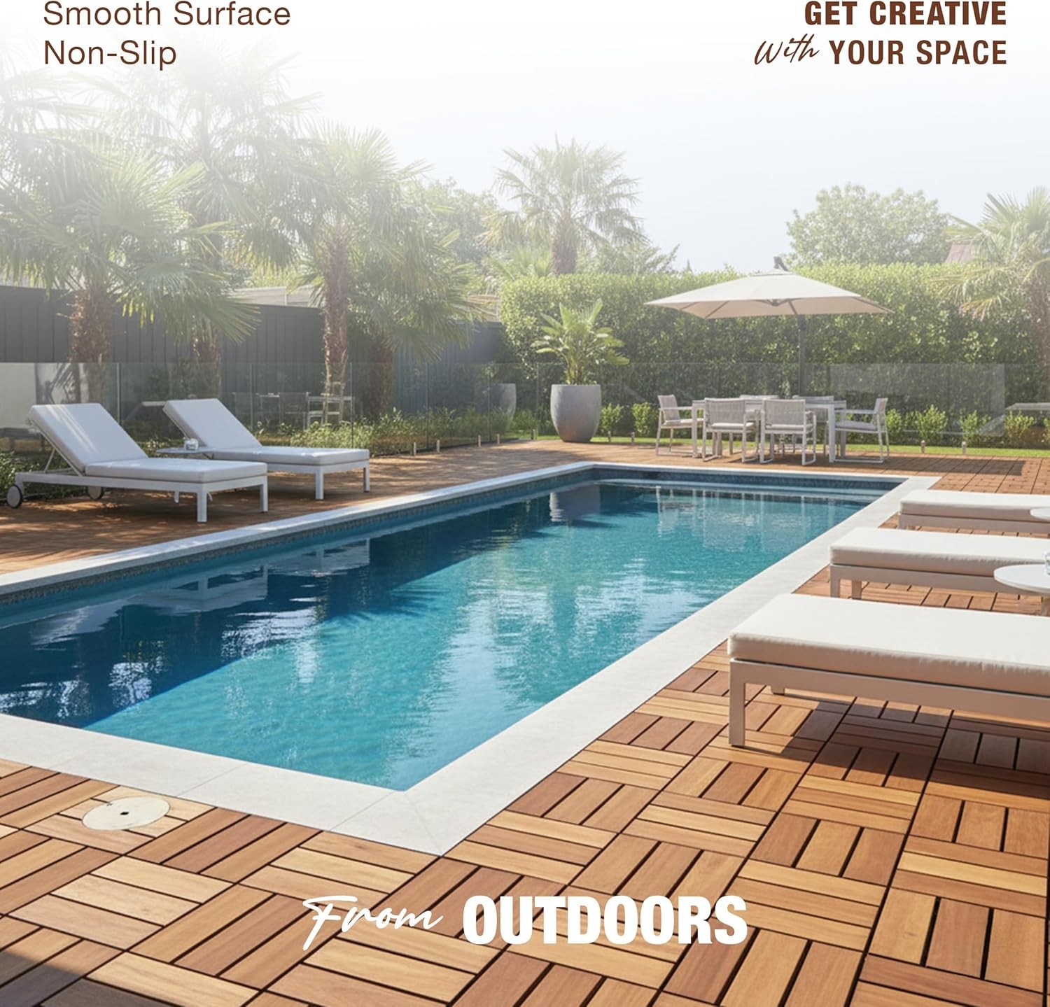 Wood Interlocking Deck Tiles, ” Patio Flooring, Waterproof