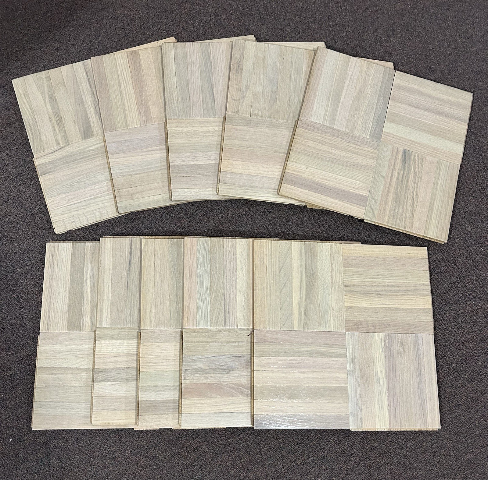 OAK PARQUET FLOOR: 10 SQ FT 12x12x5/16 Savannah Alabaster Tiles NEW!