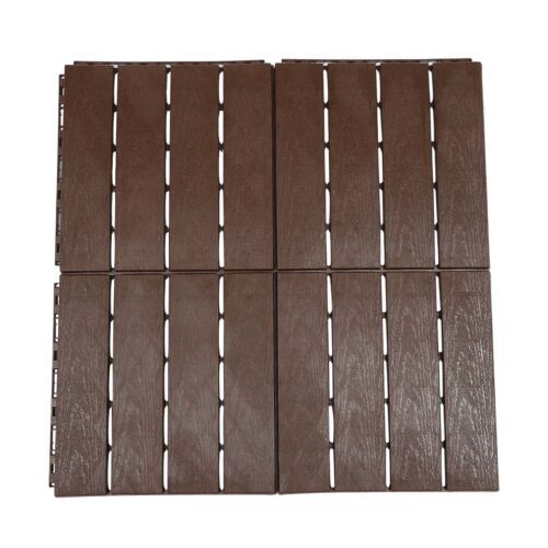 12Pcs Plastic Interlocking Deck Tiles 12×12 in Outdoor Patio Flooring Waterproof