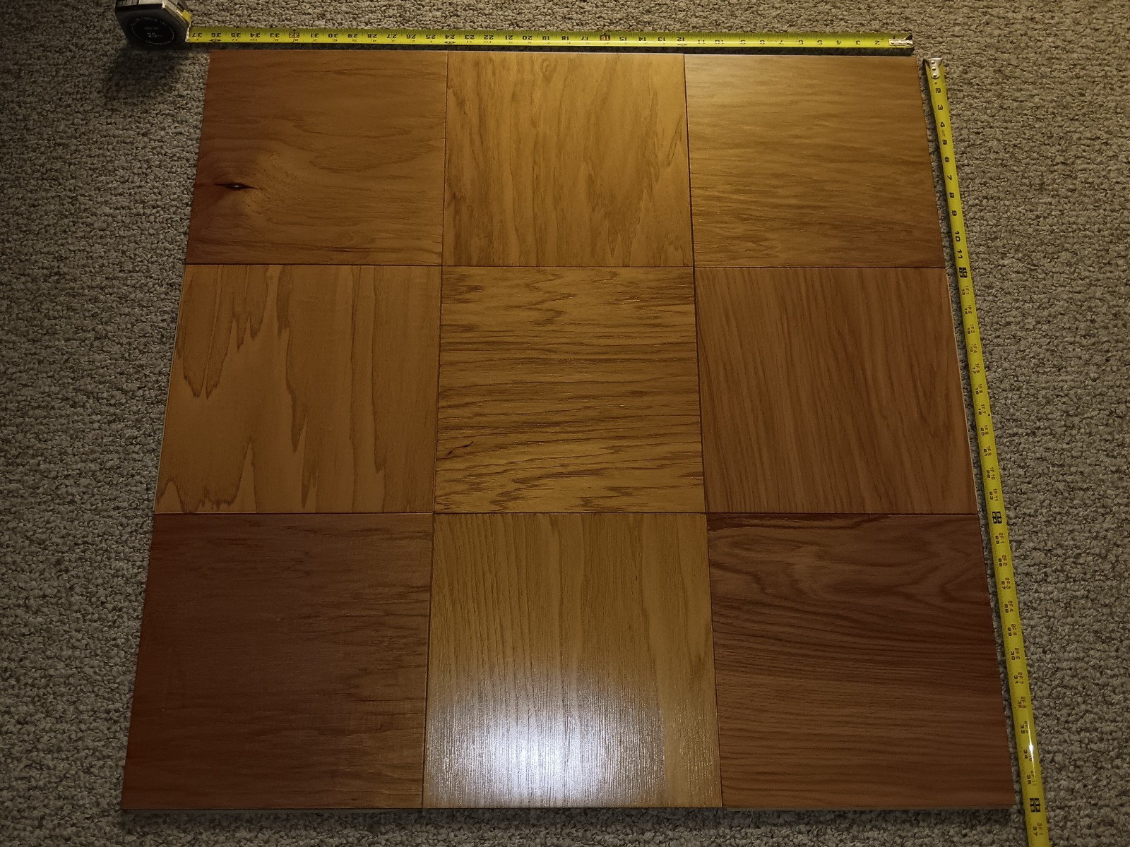 Parquet Hardwood Flooring Tiles 9 pcs! Hickory Tongue Groove PREFINISHED 12 inch