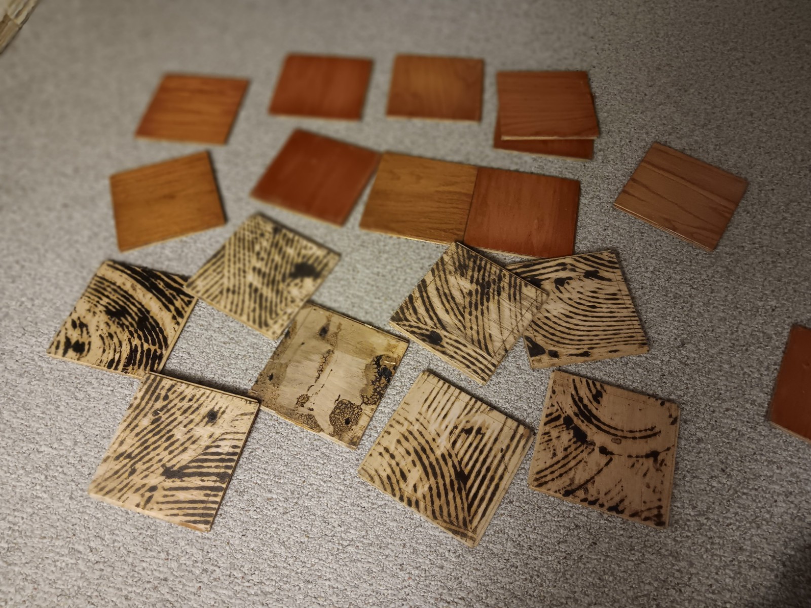 9 USED Vtg. BRUCE Oak 9×9 Parquet Floor Tiles REFINISHED flooring MCM