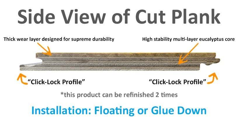 8″ Sample Piece – Ambient® Brushed Linen Floating Strand Bamboo Flooring