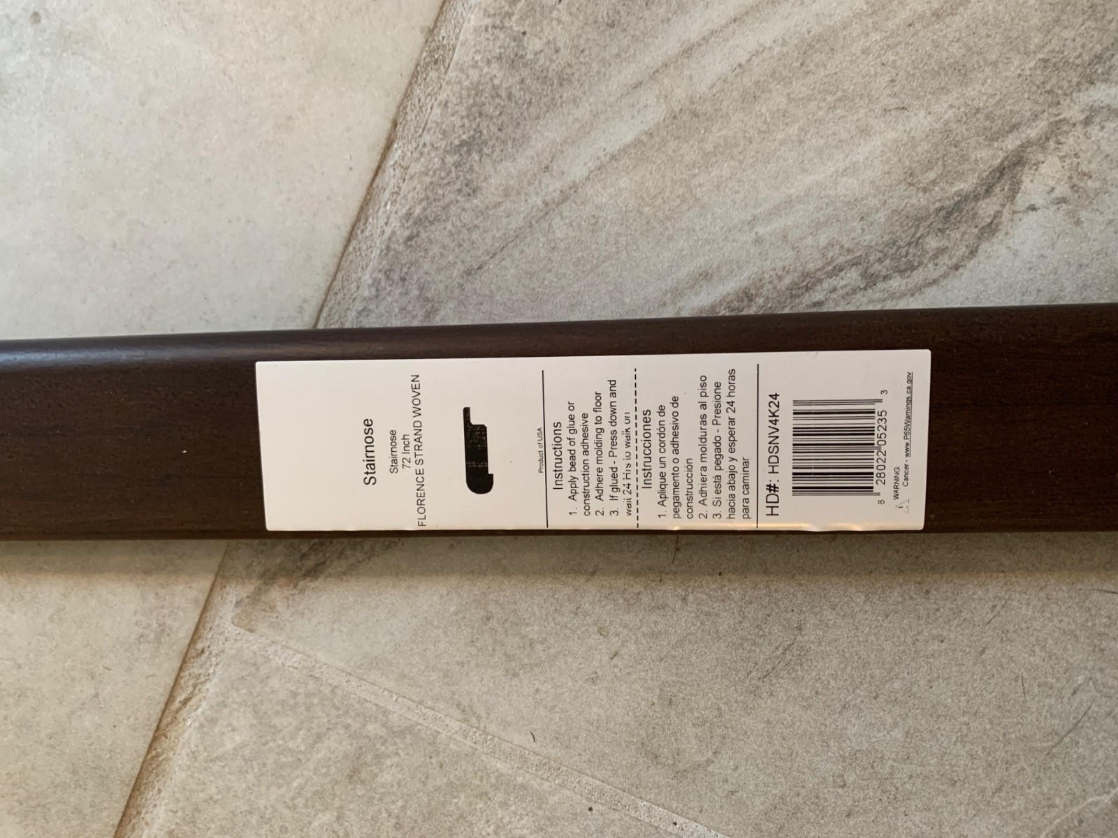 (5) Pennwood Trim Stand Bamboo Florence Stair Nose 72”; Reducer 42” Molding