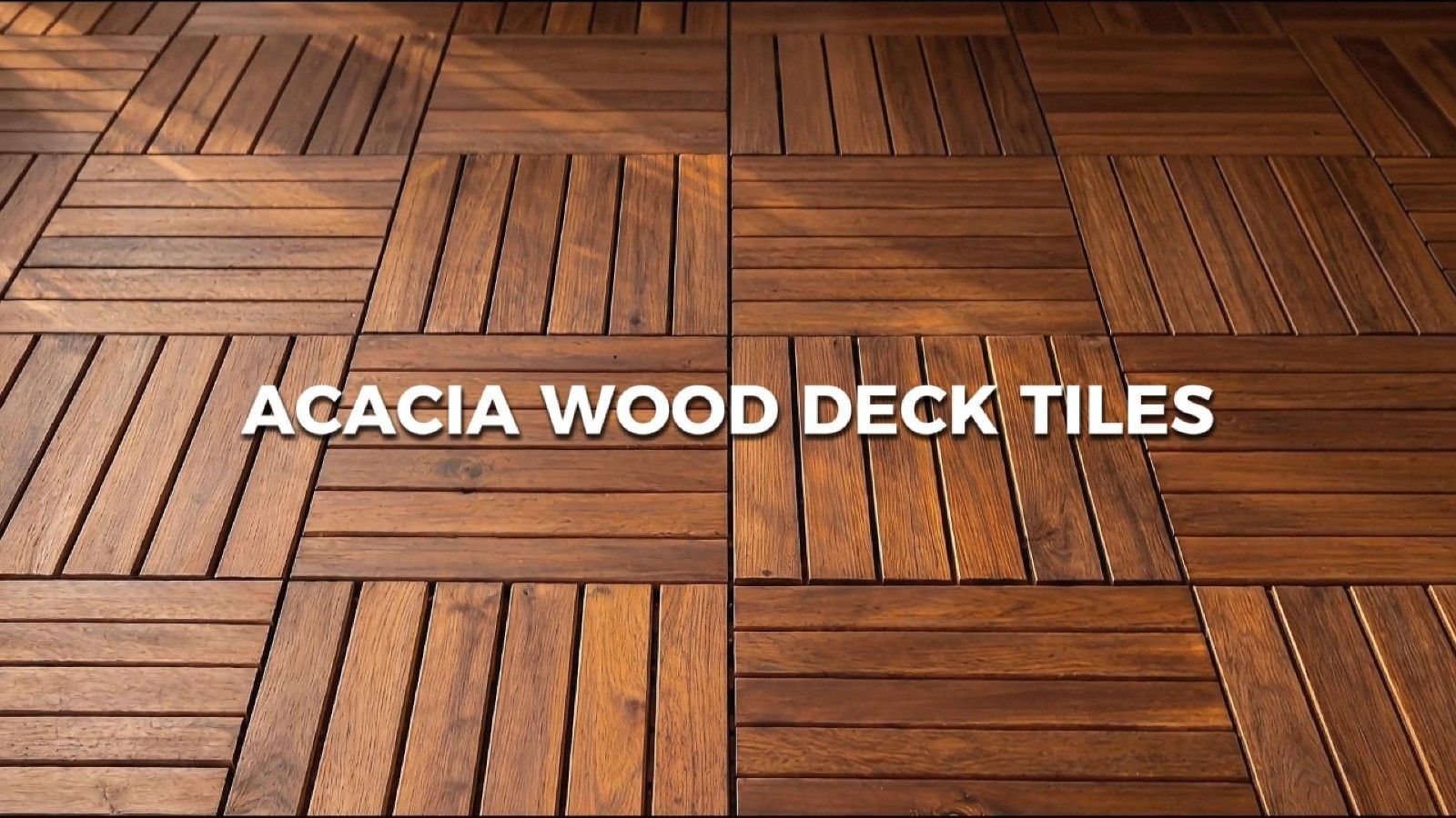 Wood Interlocking Deck Tiles 12×12 Indoor Outdoor Flooring 27 Pcs Golden Striped