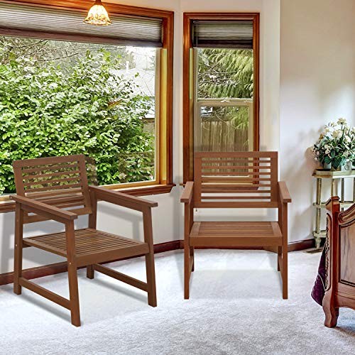 Tioman Teak Hardwood Outdoor Armchair without Cushion, FG161249R Set of Two