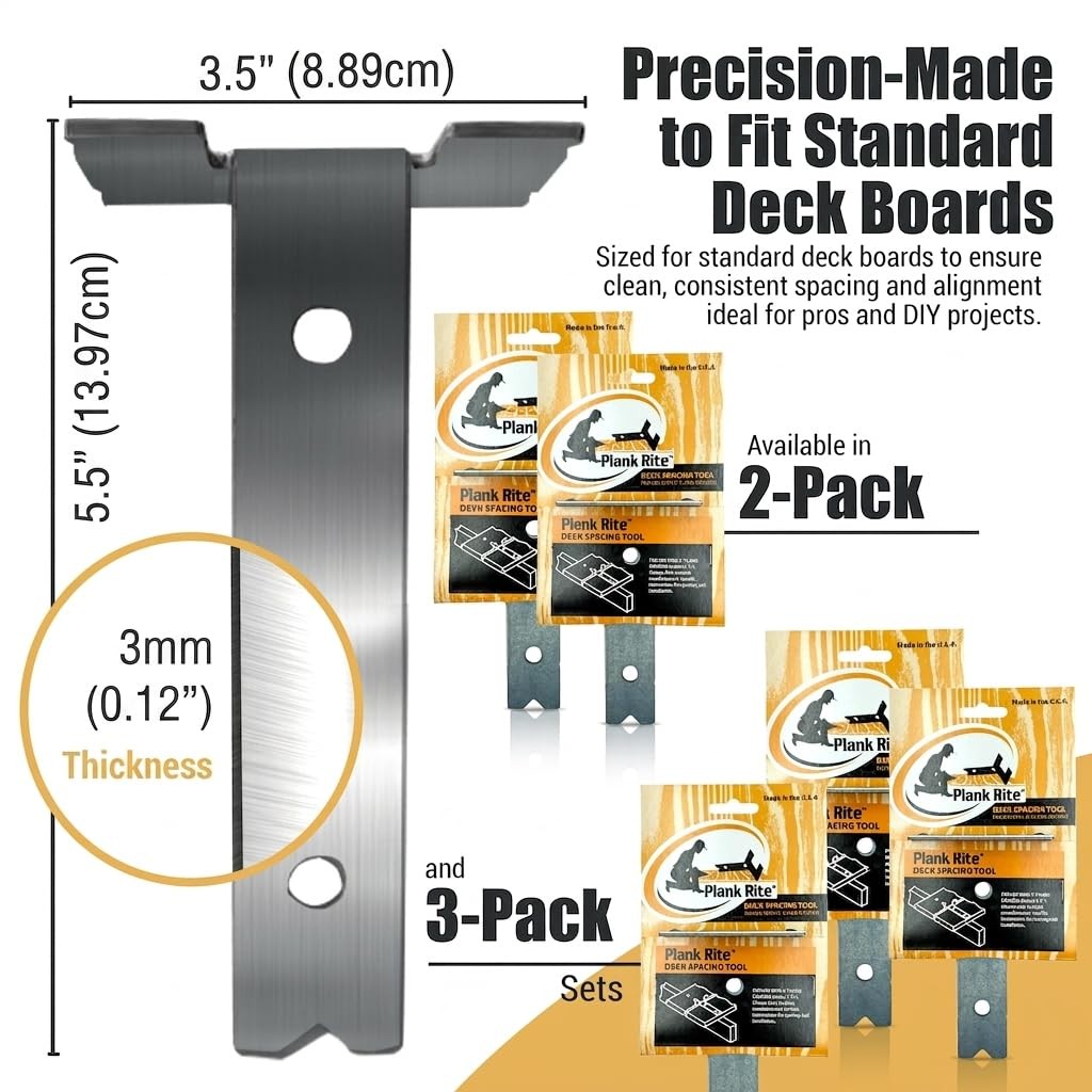 Steel Deck Spacing and Fastening Tool 3 Pack for Use with 5-1/2 Inch Deck Boa…