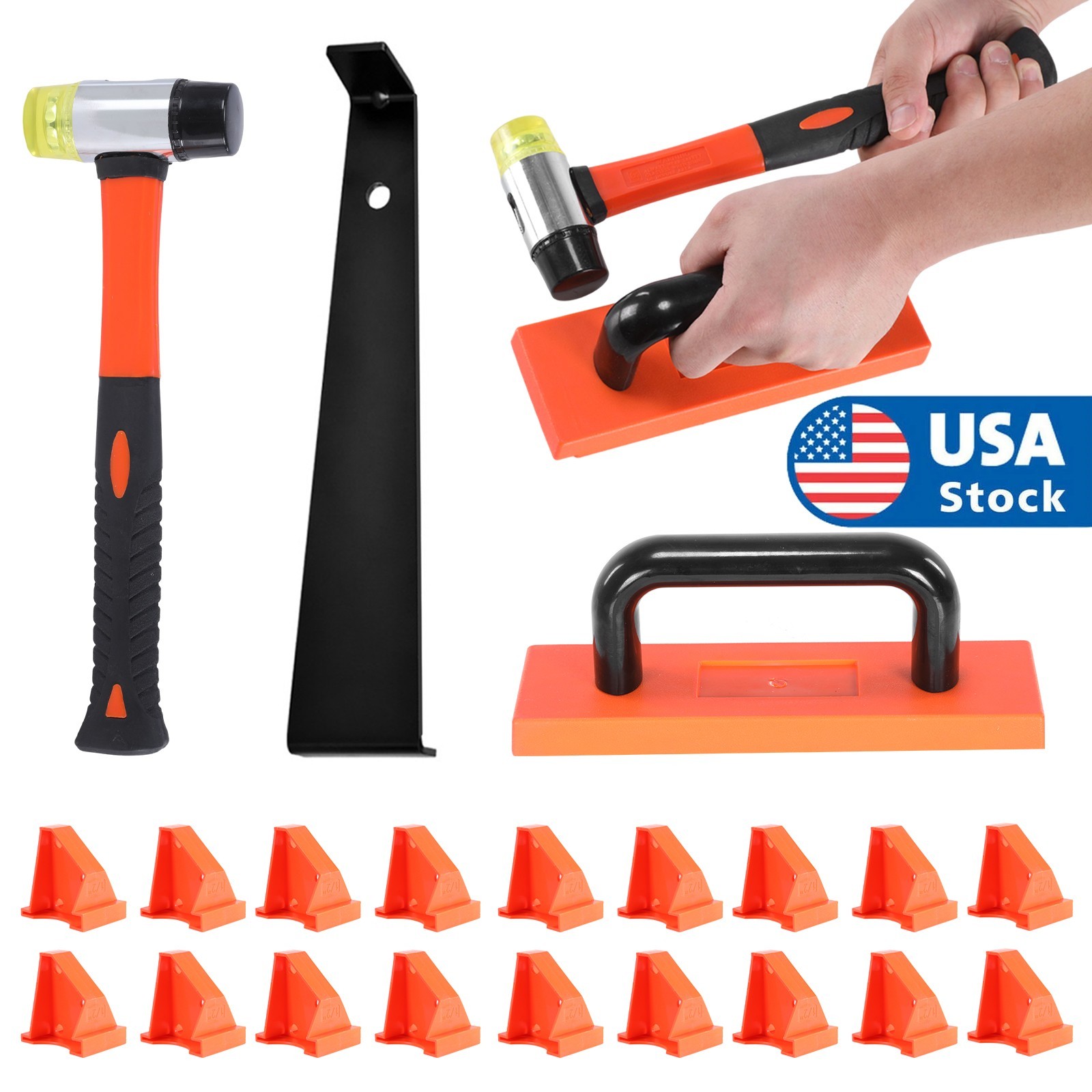 Laminate Wood Floor Installation Kit – Flooring Fitting Tool Set with 20 Spacers