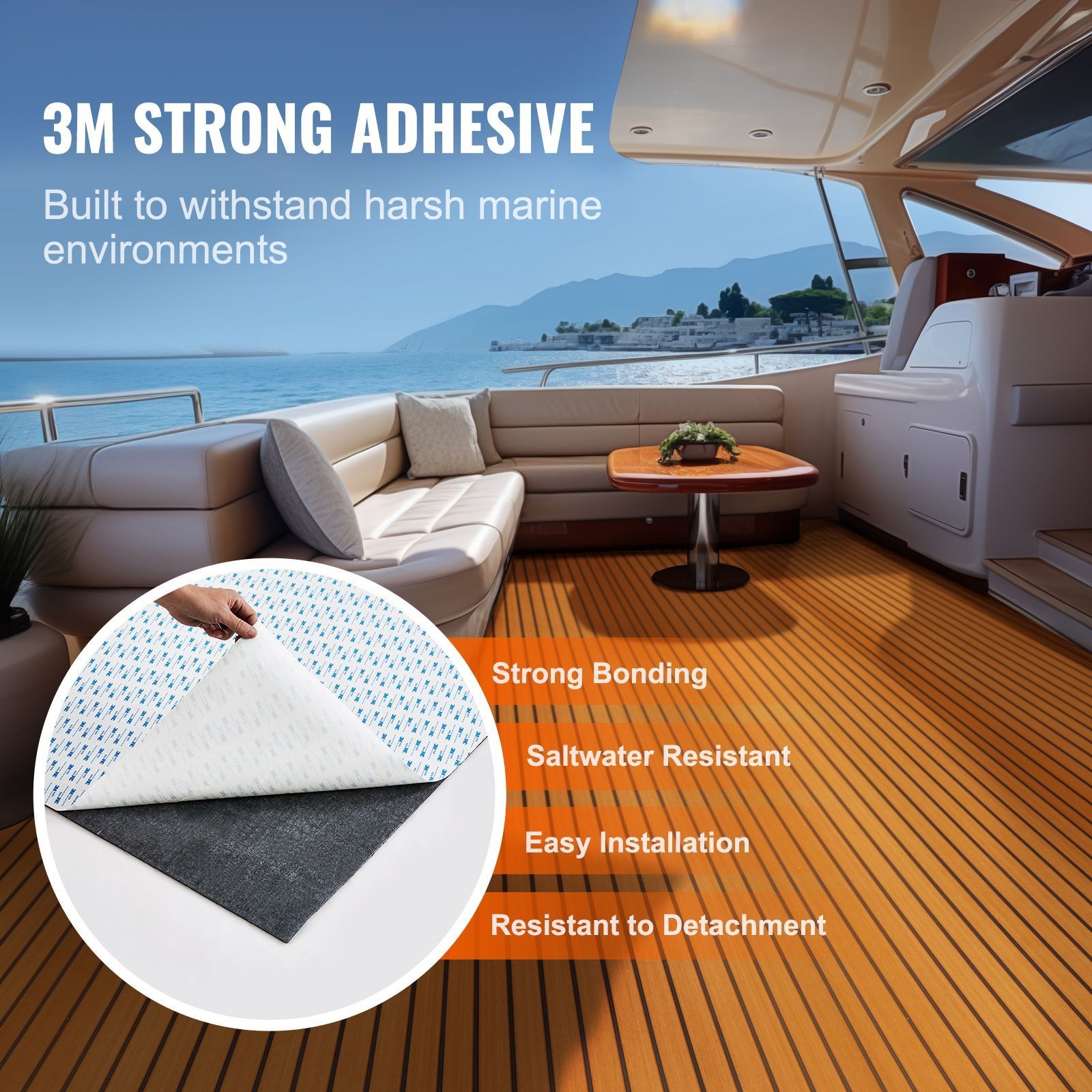 Boat Flooring, EVA Foam Boat Decking 94.5″ x 35.4″, Non – Slip Self – Adhesive