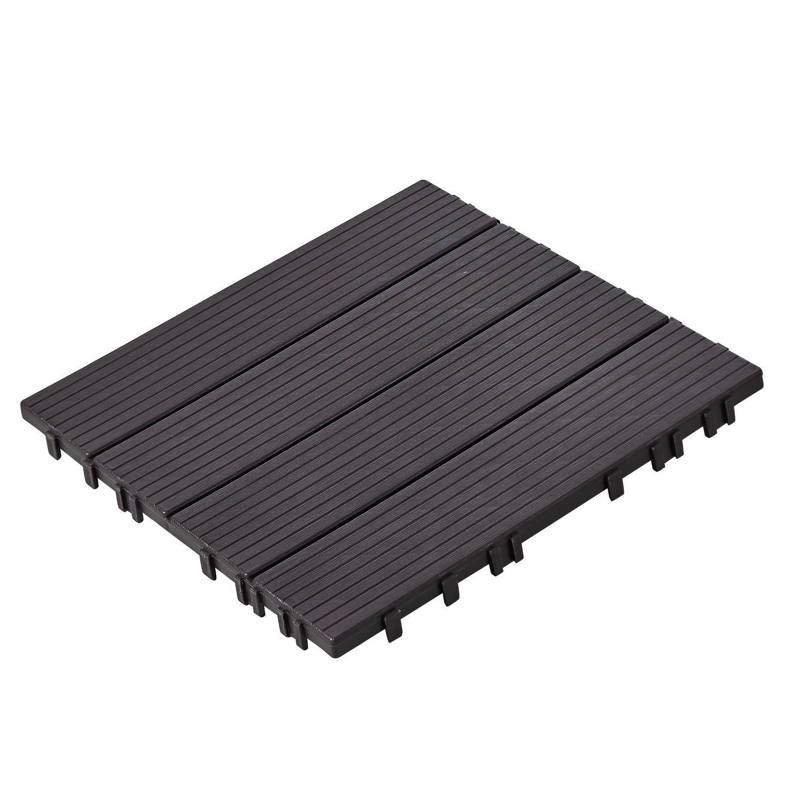 VEVOR Interlocking Deck Tiles 36 Pk 11.6″x11.6″ Waterproof for Porch Dark Brown