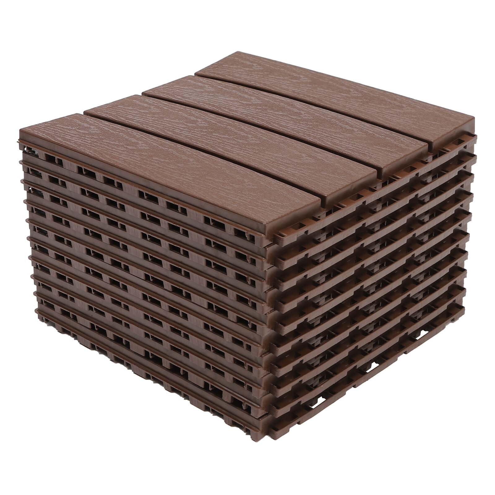 Balcony Flooring 12-Pack Interlocking Deck Tiles 12x12in Floor Tiles Flooring