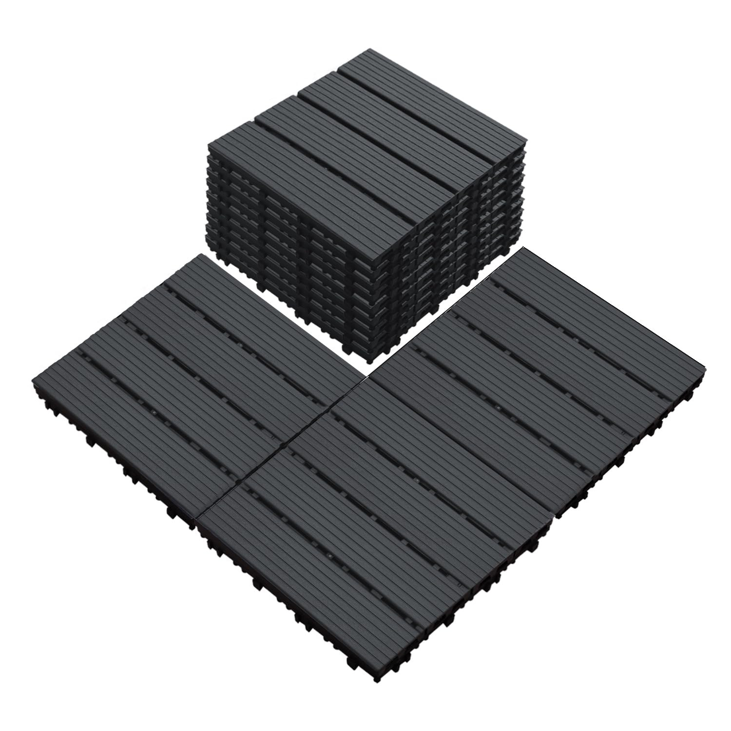 Interlocking Deck Tiles, 27 PCS Outdoor Patio Flooring, 12″X12″ Interlocking Dec
