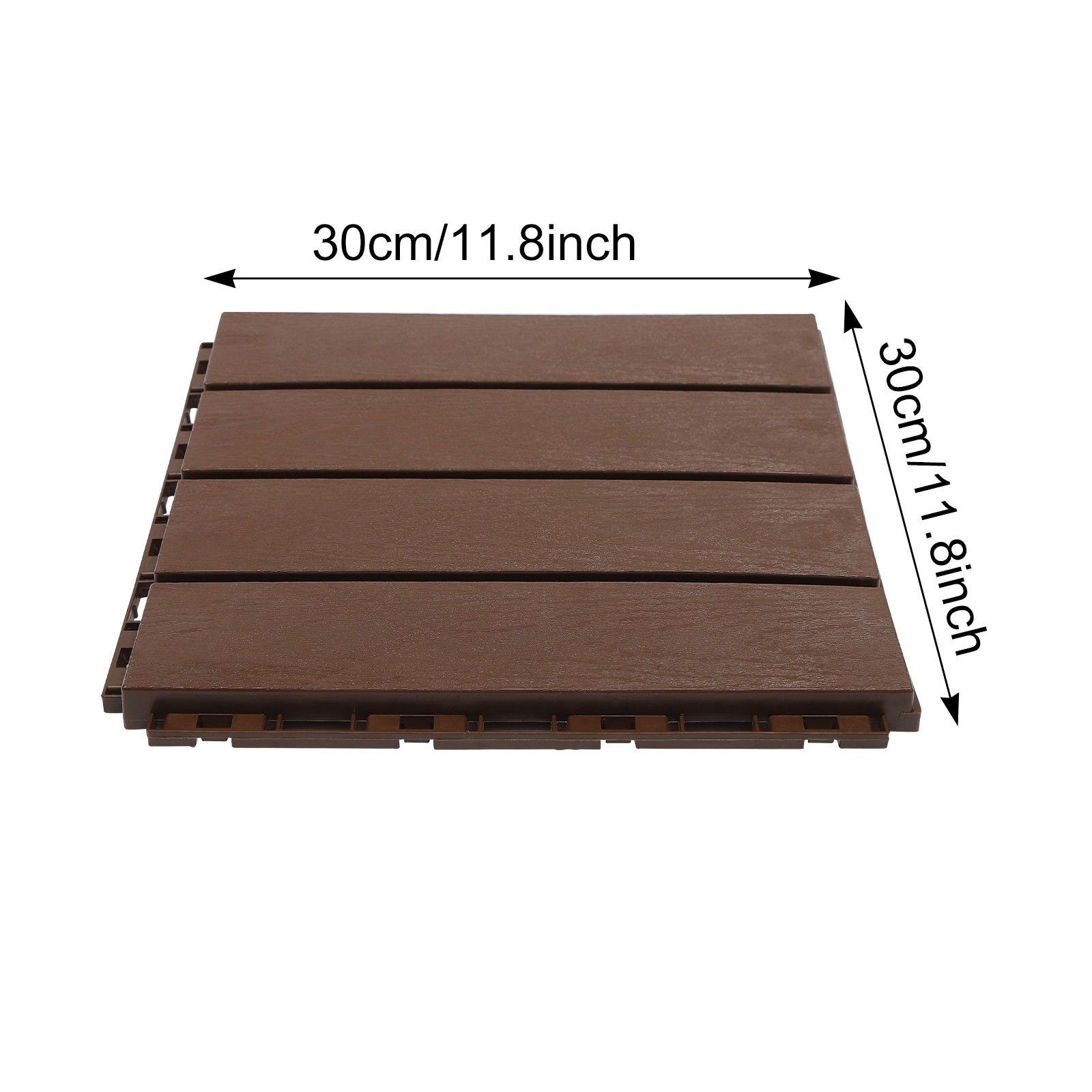 12″x12″ Plastic Interlocking Composite Decking Floor Deck Tiles Bacony Pavers –