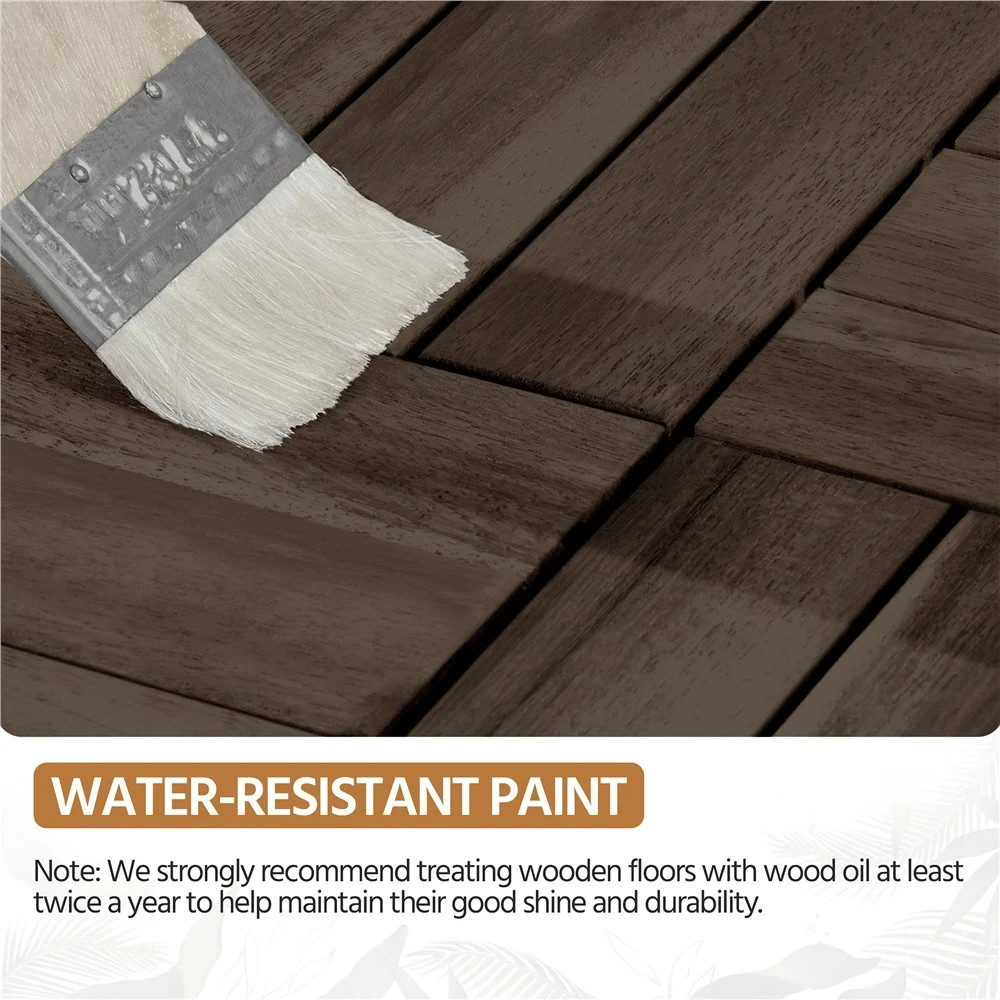 27pc Interlocking Deck Tiles Waterproof Wood Flooring Garden Patio