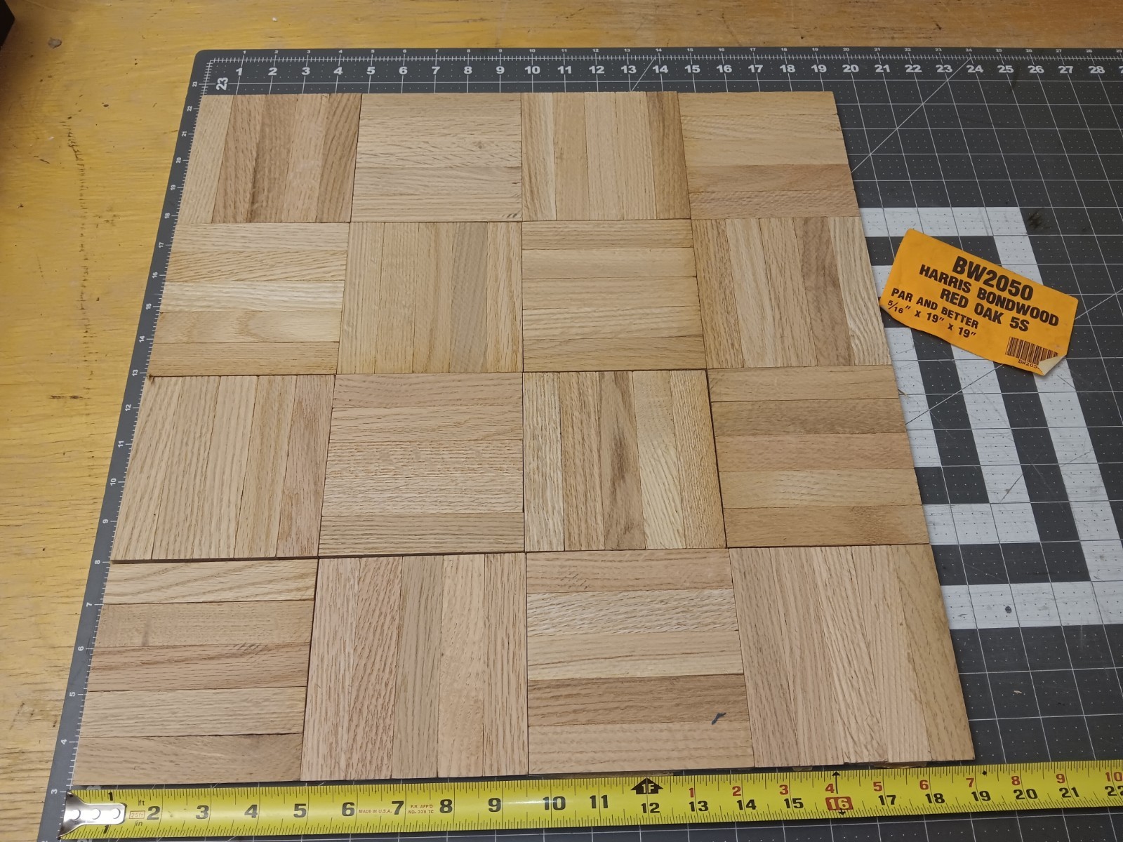 80 fingers of Harris Bondwood TARKETT Red Oak Unfinished Parquet Floor N.O.S.