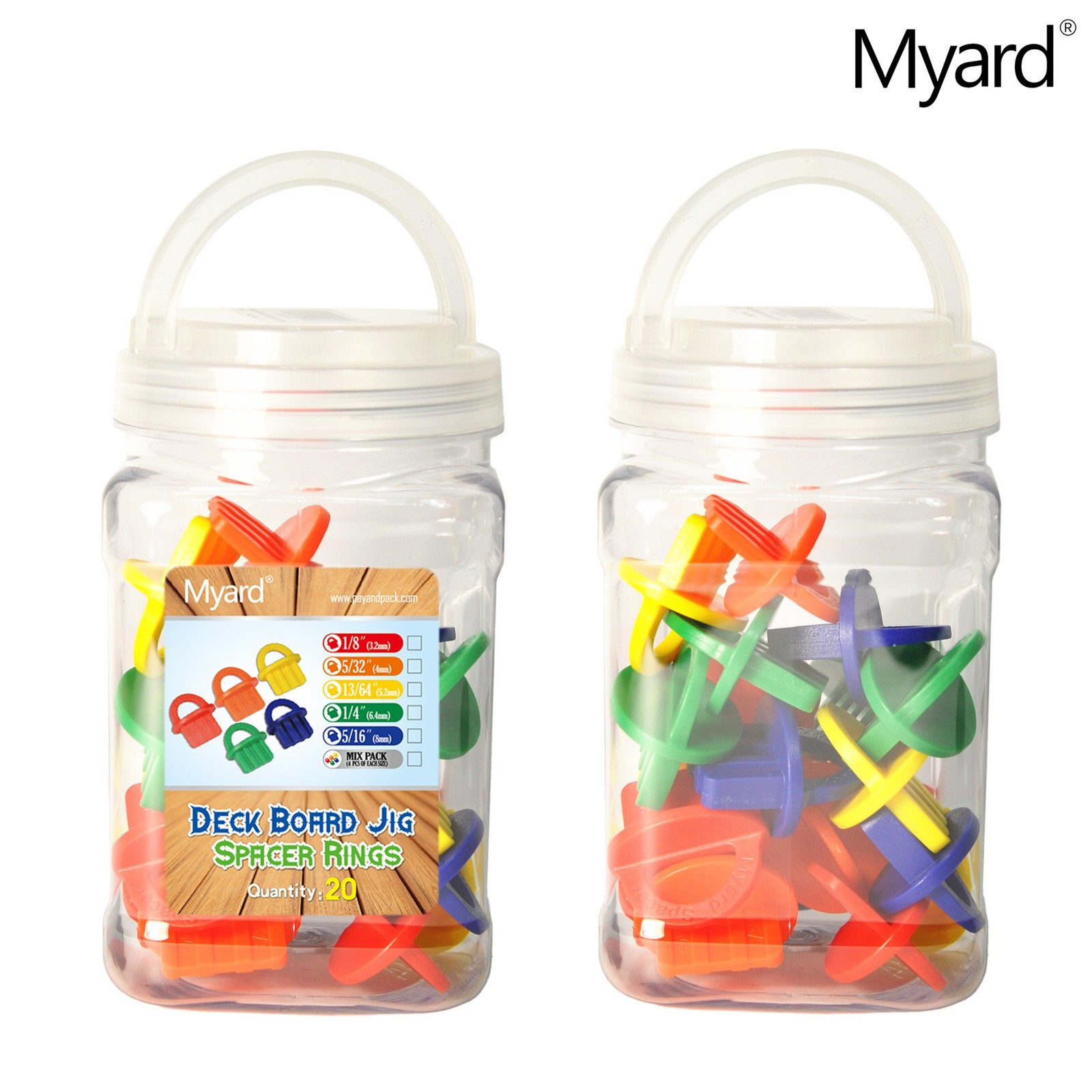 5-Size Mix 20 Packs Deck Spacers with Bright Color Easily Spotting, Easy Pull…