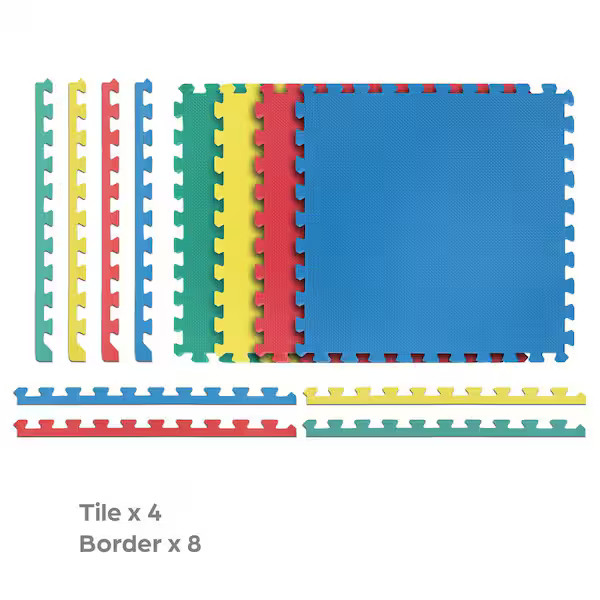Multi-Purpose 24 in. x 24 in. Interlocking Multi-Color Foam Flooring Recyclamat