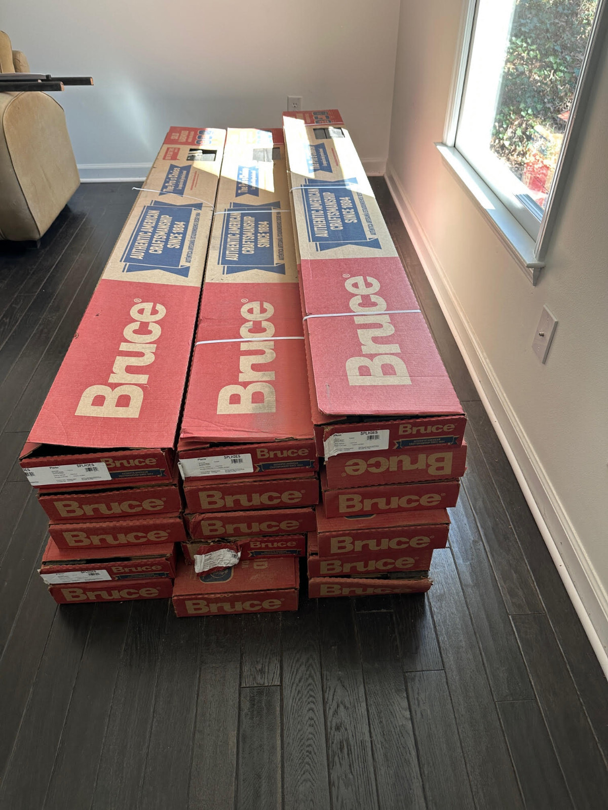 Bruce Plano Oak Espresso flooring, 3/4 in. x 3 1/4 in. x varying lengths