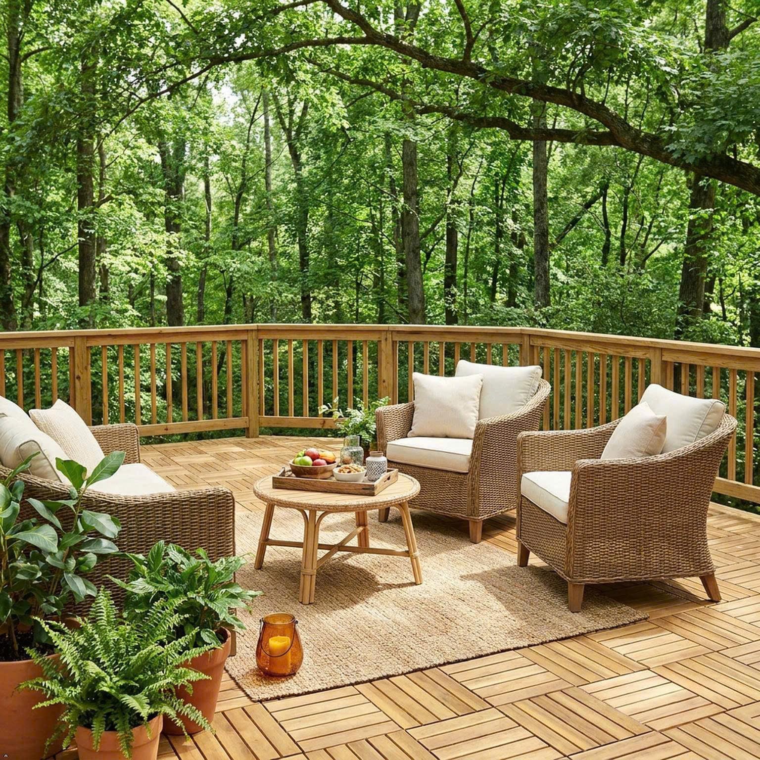 VICTORY RELAX Natural Acacia 12×12 Interlocking Wood Deck Tiles for Balcony, …