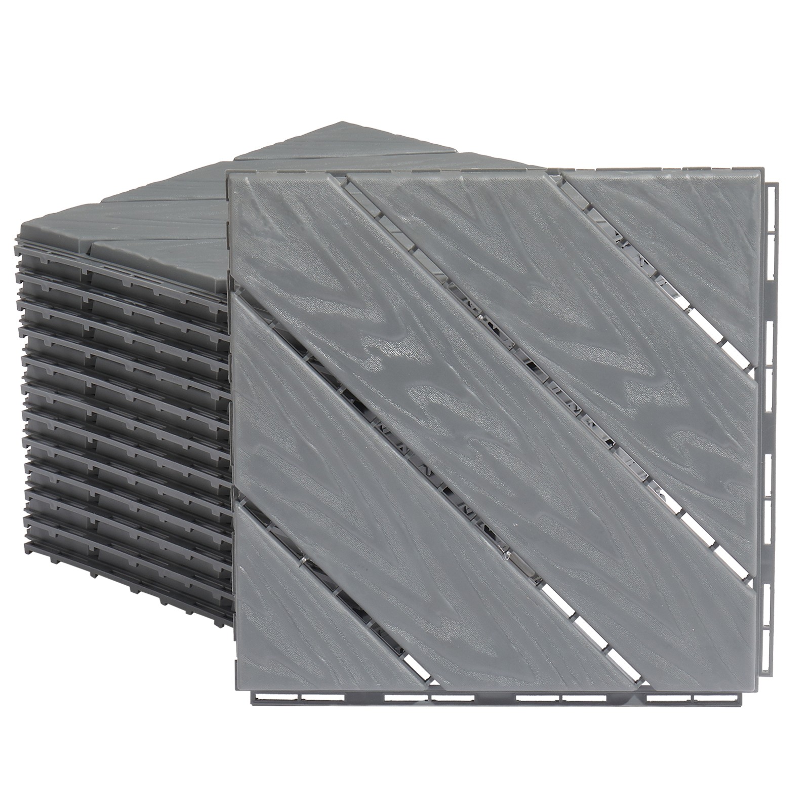 27 Pack Plastic Interlocking Deck Tiles, Waterproof Flooring Tiles Dark Grey US