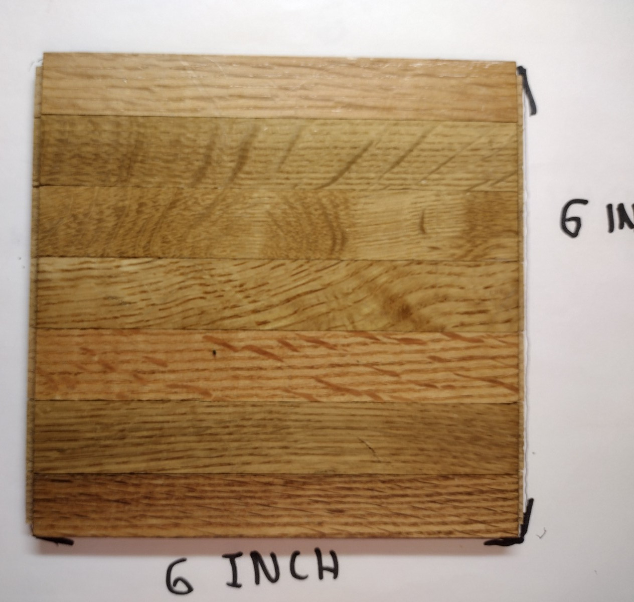 1 Bruce 6″x6″ Square 5/16″ Light Natural Oak Parquet Tile AHS100 Desert 7 Finger