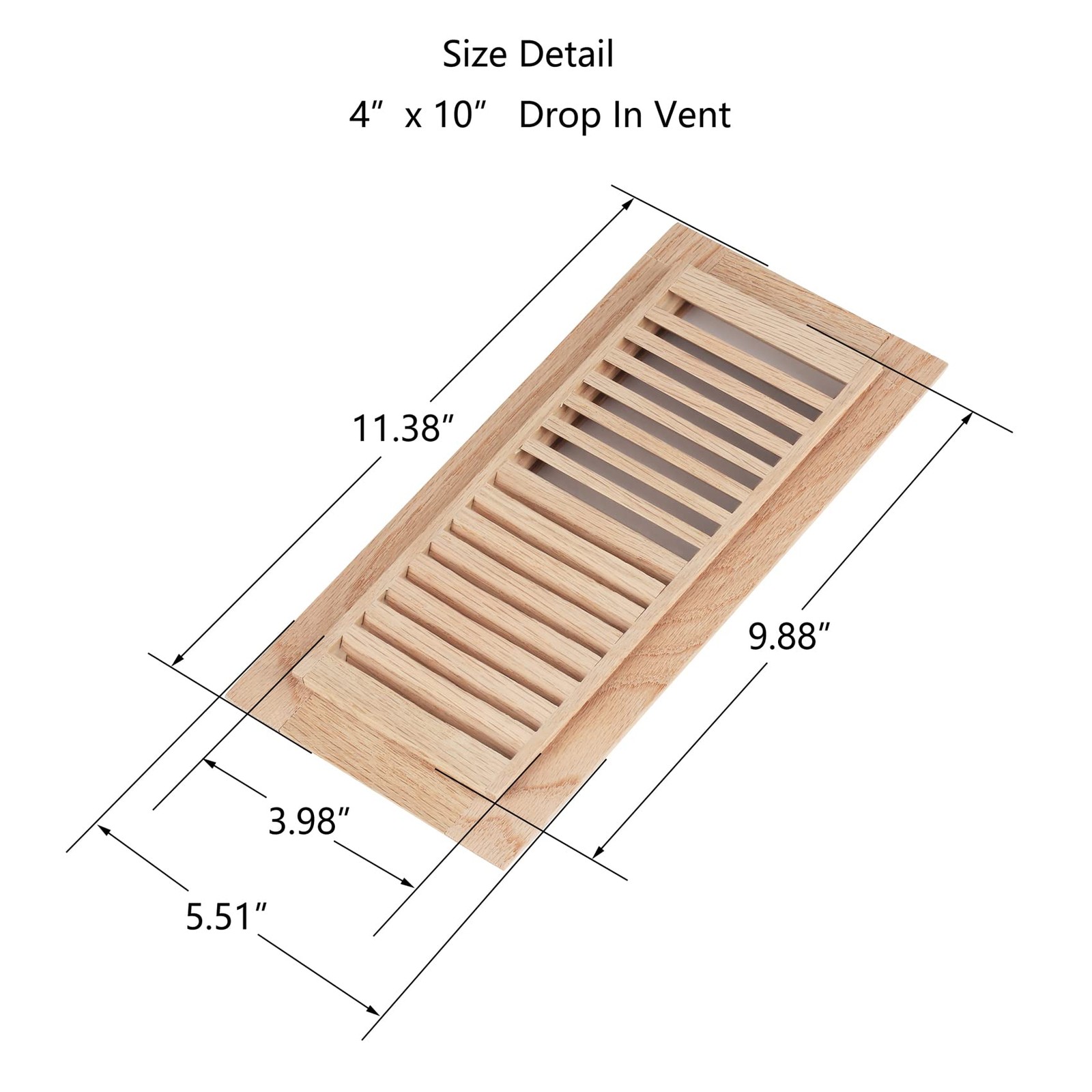 2 Pcs Pack Hardwood White Oak Floor 4×10 inch no damper, 2 pcs pack