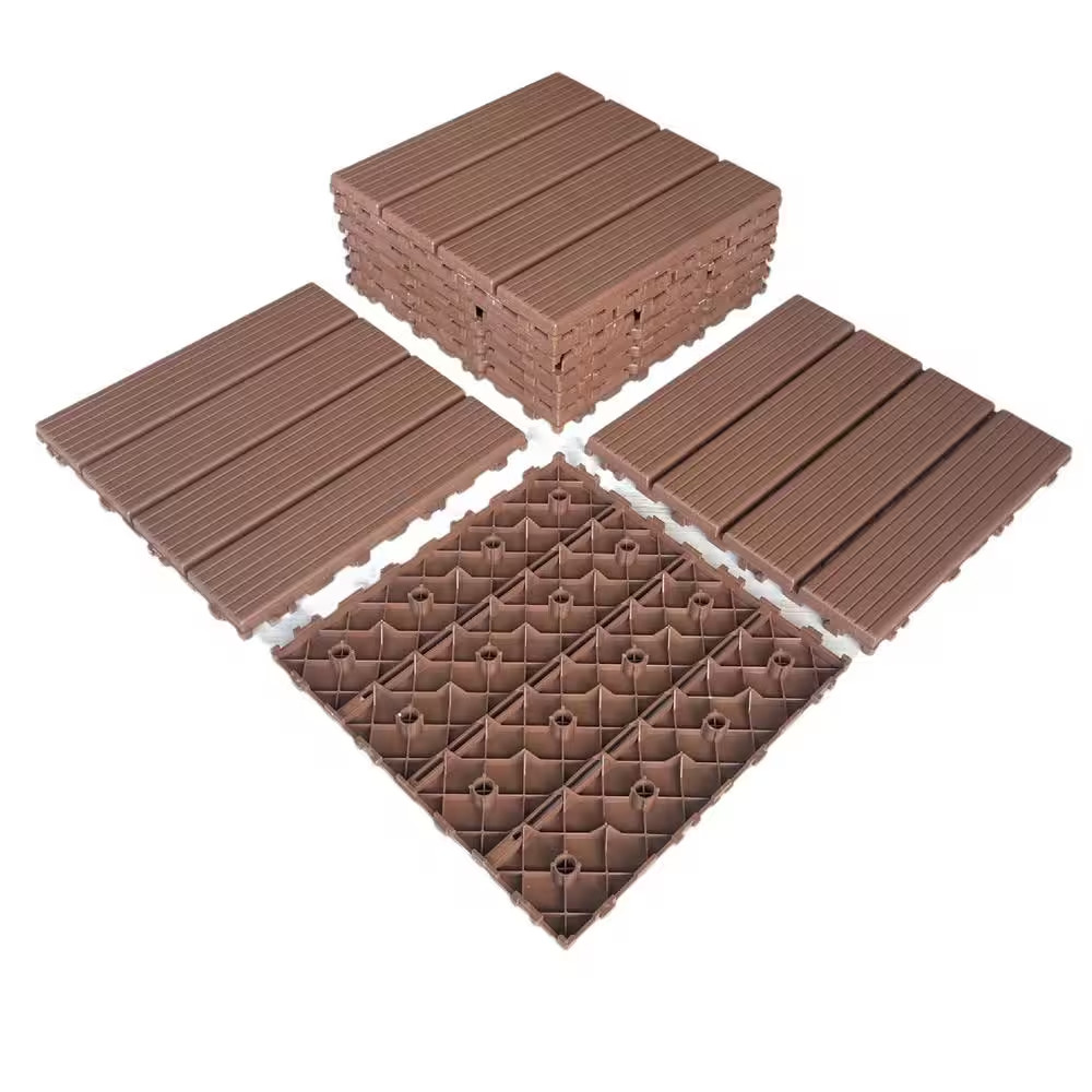 11.8 In. X 11.8 In. Patio Outdoor Flooring Waterproof Plastic Interlocking Deck