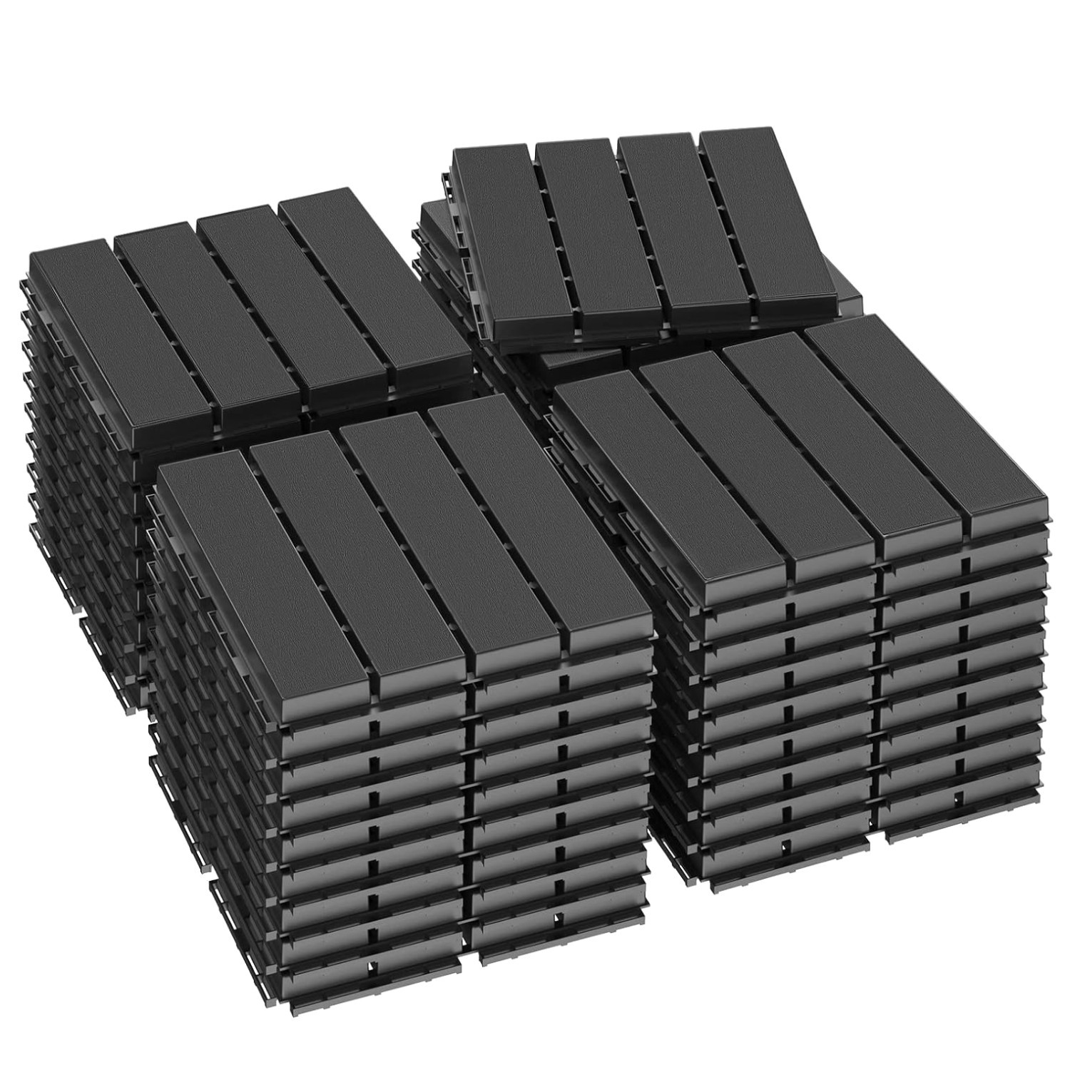 Interlocking Patio Decking Tiles, Dark Grey
