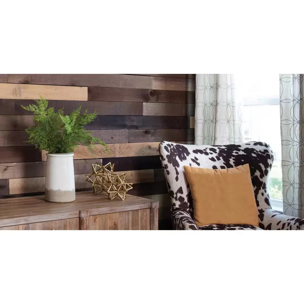Weathered Wood Wall Planks 4ft Rustic Barn Look 8 Pack Reclaimed Boards Decor