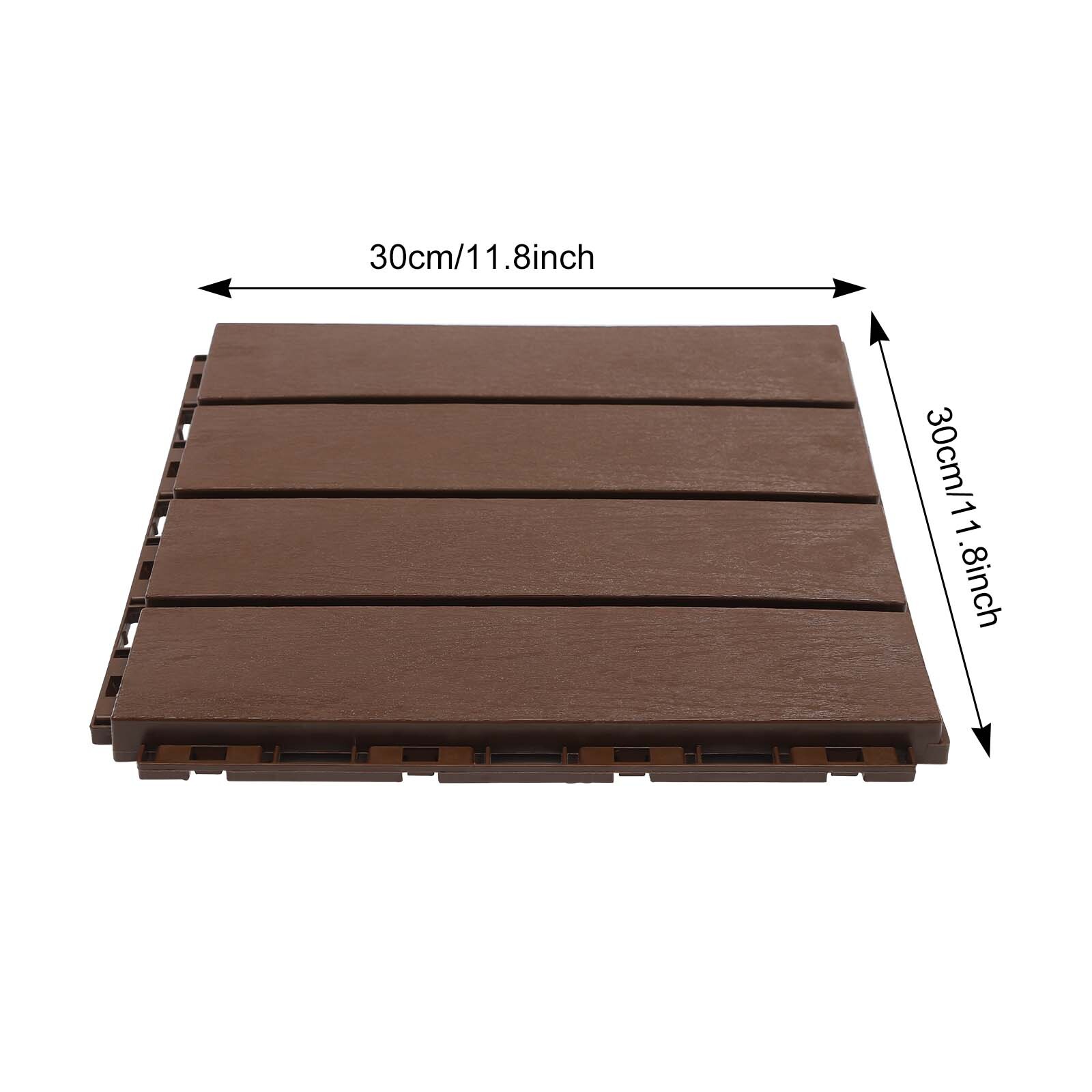 Balcony Flooring 12-Pack Interlocking Deck Tiles 12x12in Floor Tiles Flooring