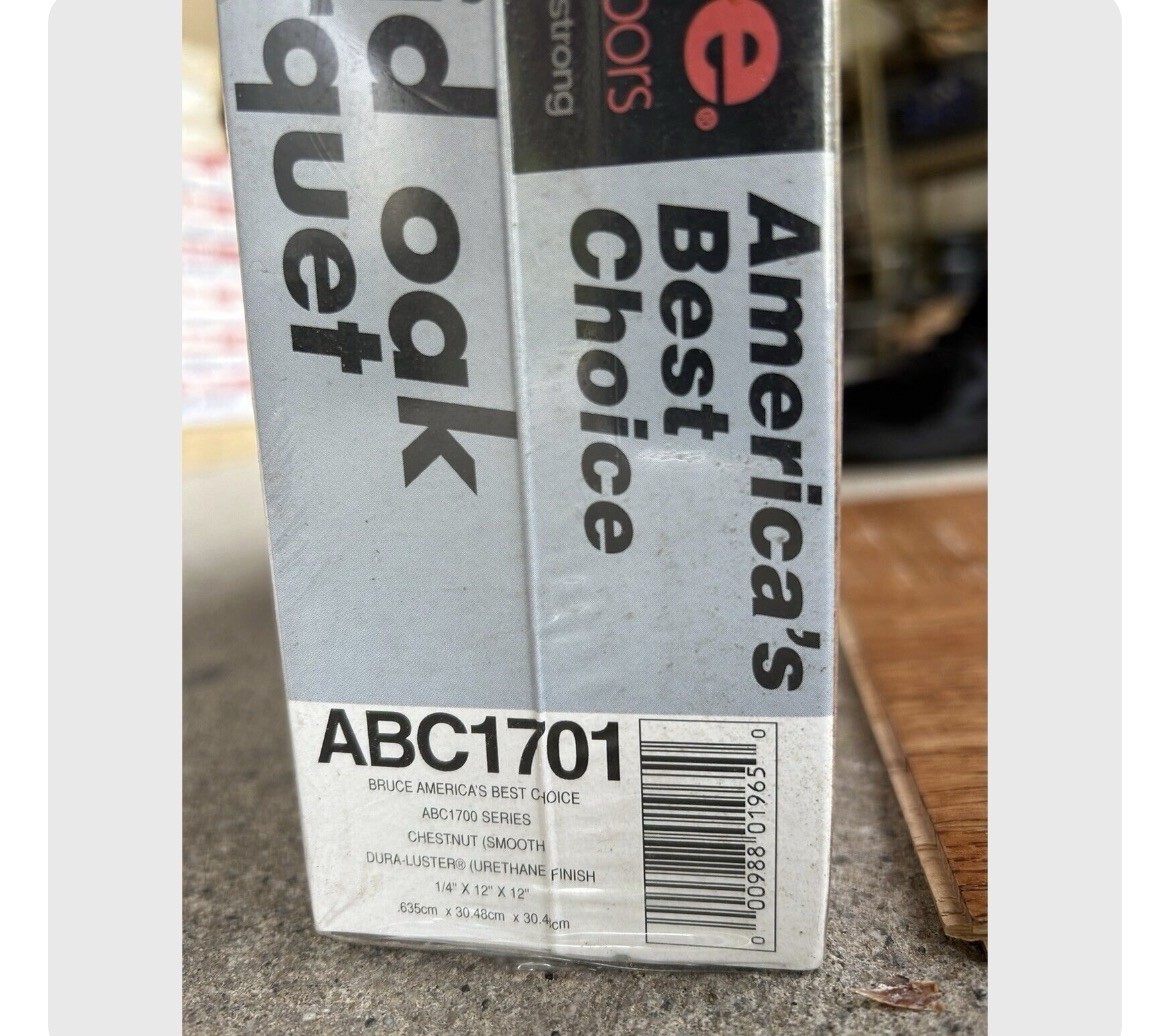 BRUCE OAK PARQUET FLOOR: 10 SQ FT 12x12x1/4 CHESTNUT Tiles NEW!