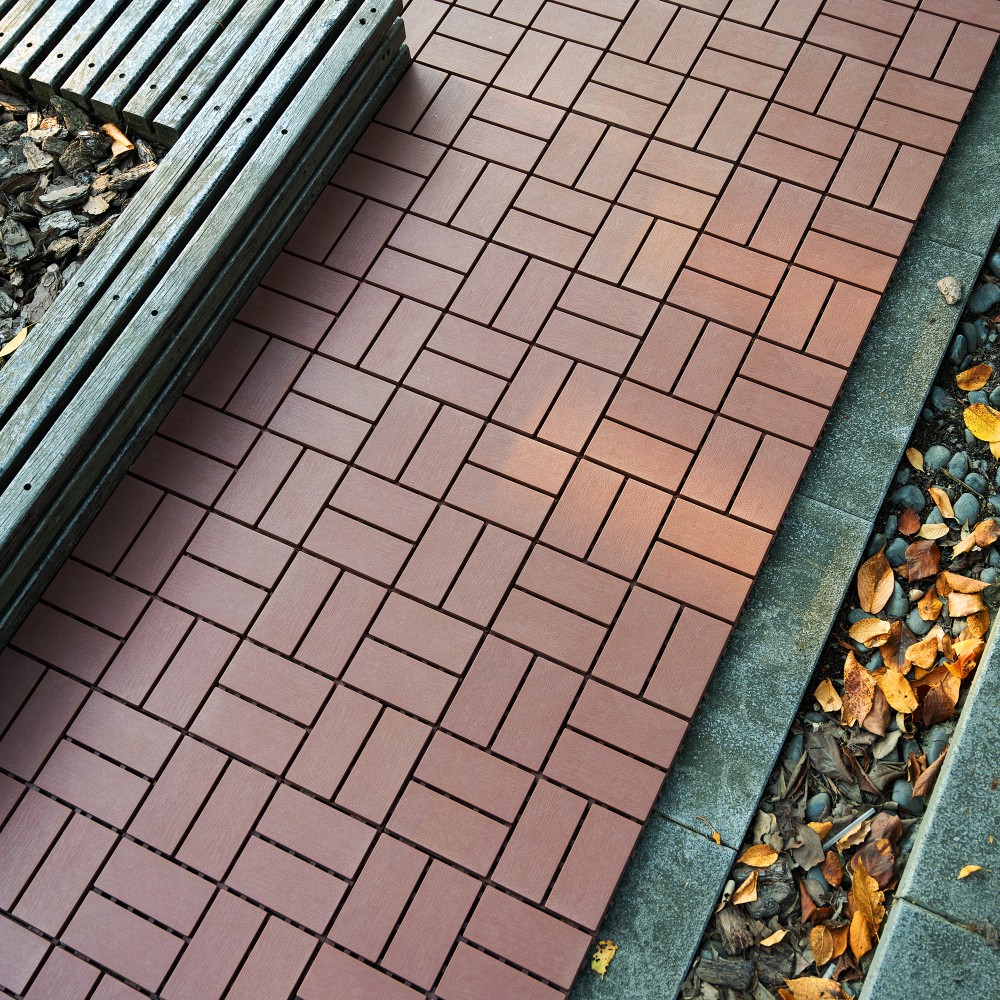 44 Pack 12″x12 Interlocking Patio Deck Tiles Waterproof Plastic Outdoor Flooring
