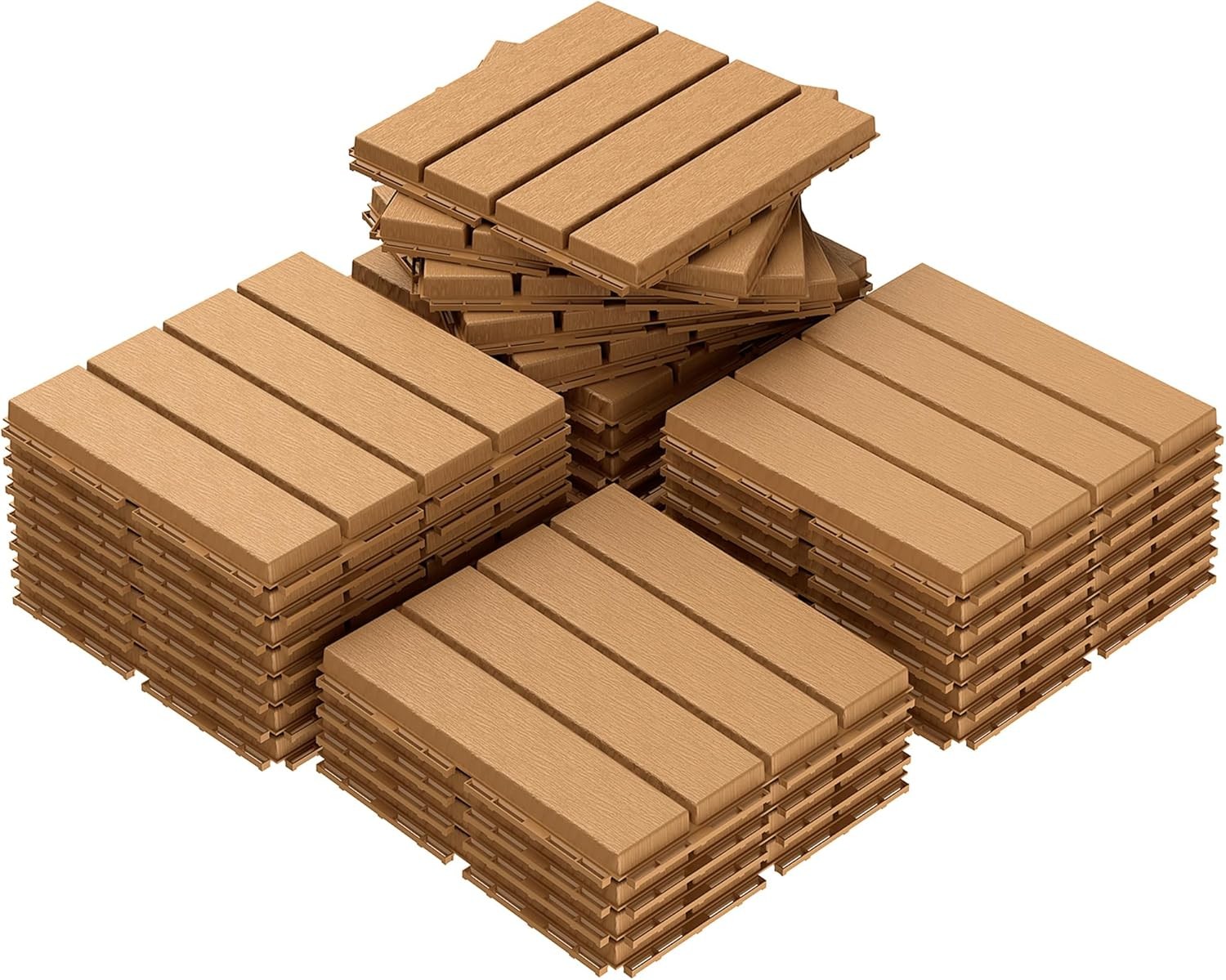 Goovilla Plastic Interlocking Deck Tiles 27-Pack 12x12in Waterproof Outdoor