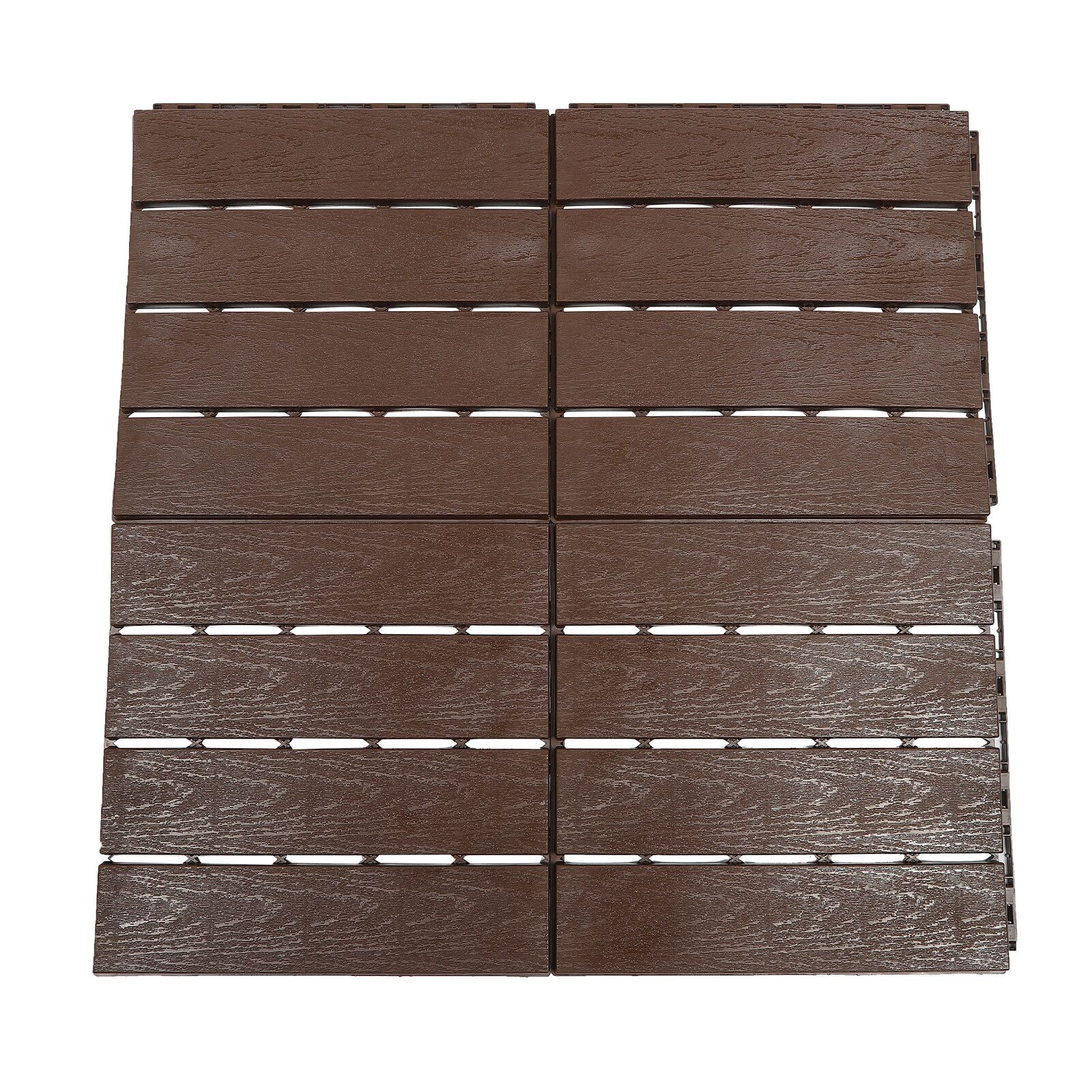 12″x12″ Plastic Interlocking Composite Decking Floor Deck Tiles Bacony Pavers –