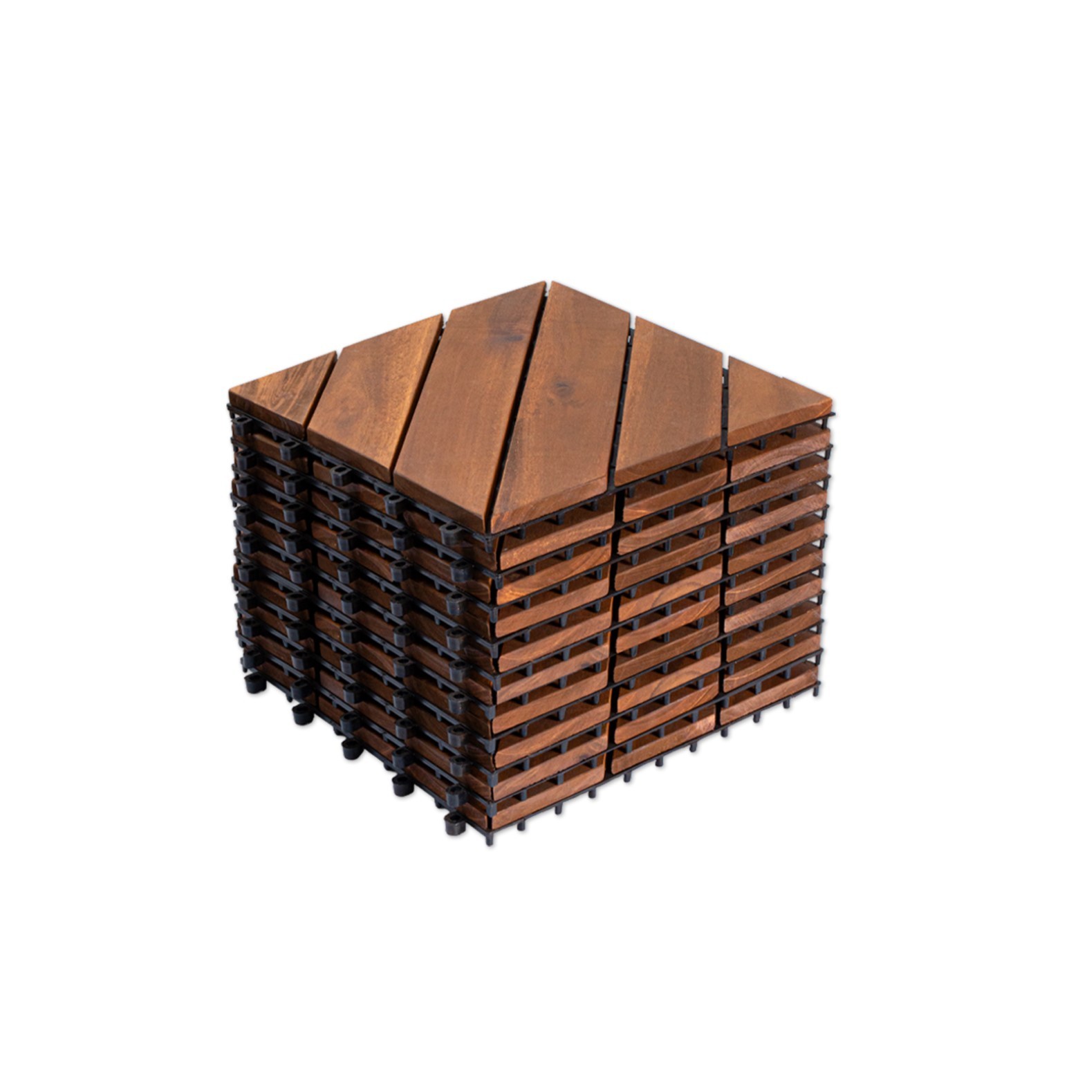 10pcs Interlocking Deck Tiles 12″ x 12″ Outdoor Decking For Garden, Pool,Balcony