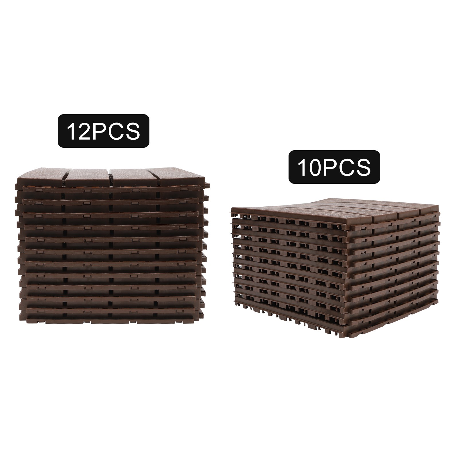 12” Outdoor Living Patio Deck Tiles, Plastic Outdoor Flooring Interlocking