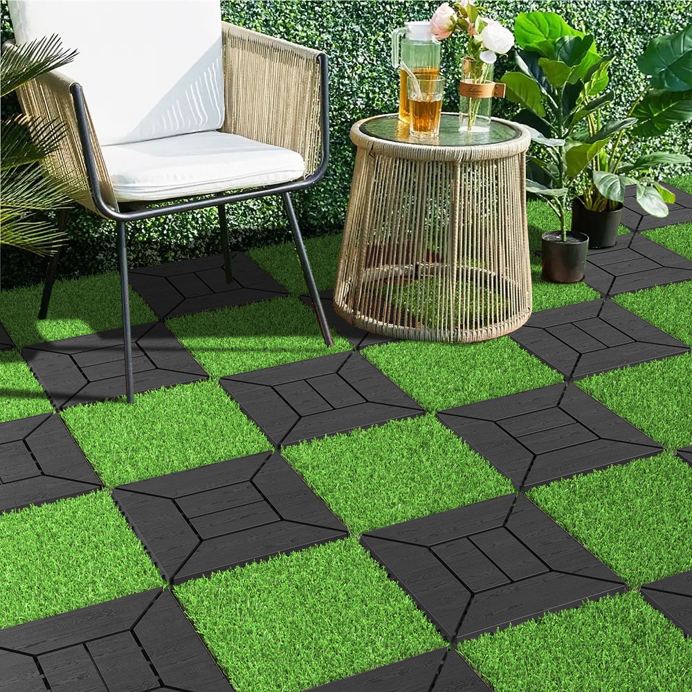 44x 12 Inch Balcony Deck Tiles, DIY Interlocking Deck Floor Tiles
