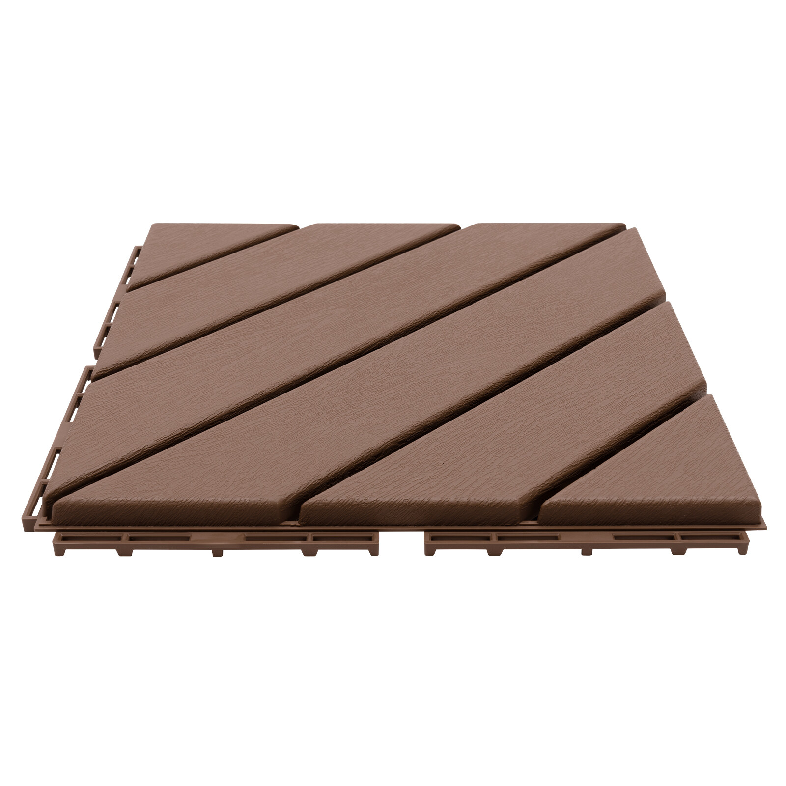 27 PACK Plastic Interlocking Deck Tiles Outdoor Patio Flooring Coffee 12″x12″.