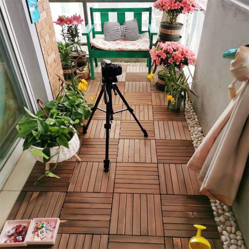 10/20/30PCS Interlocking Deck Tiles Wood Flooring Balcony Patio Paver 12″ *12″