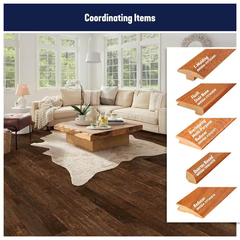 American Vintage Mocha Oak 3/4 In. T X 5 In. W Scraped Solid Hardwood Flooring (