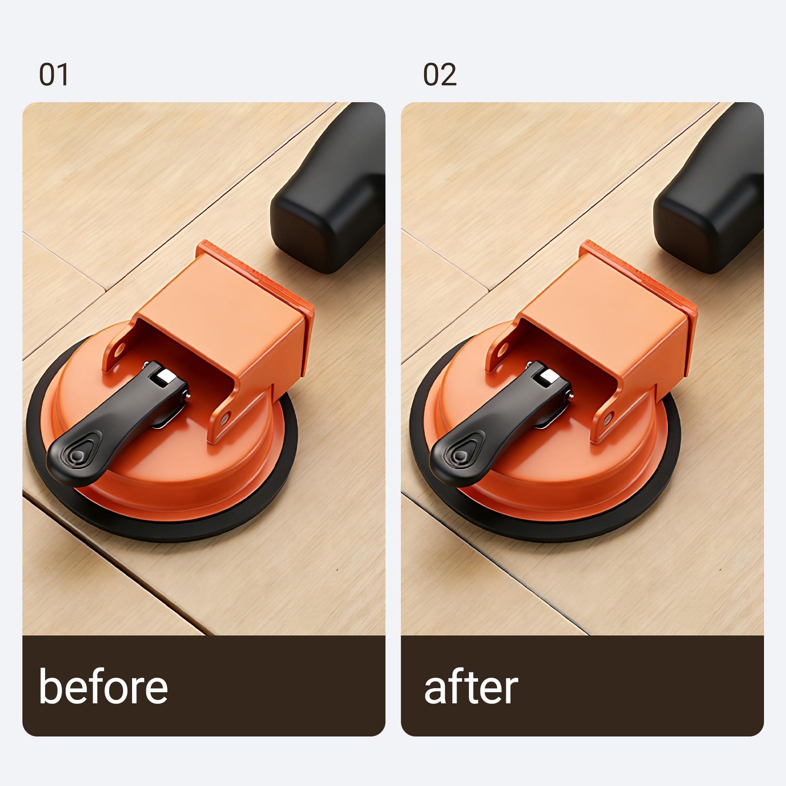 Floor Gap Fixer Tool with Suction Cup for Hardwood-Laminate and Vinyl Flooring