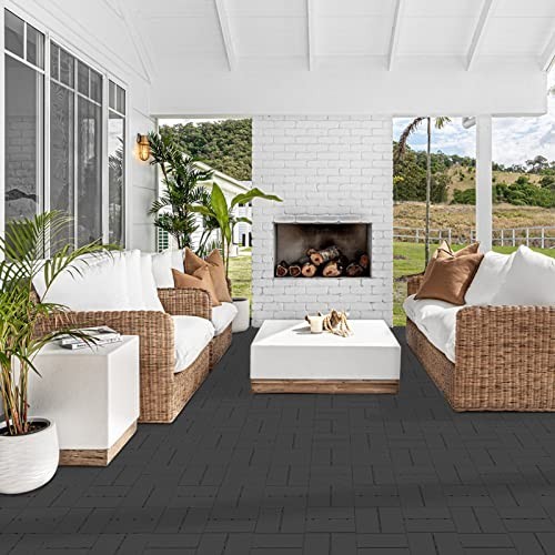 Plastic Interlocking Deck Tiles, 9 Pack Outdoor Patio Flooring, 12″X12″ Interloc