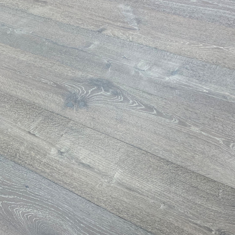 Wide Plank French Oak Wood Floor, Grey Ridge, Prefinished Engineered, Sample