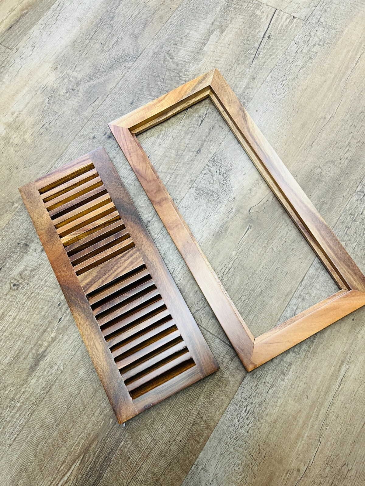 Unfinished Acacia Wood Floor Vent Register, Flush Mount 1/2″ x 4″ x 12″