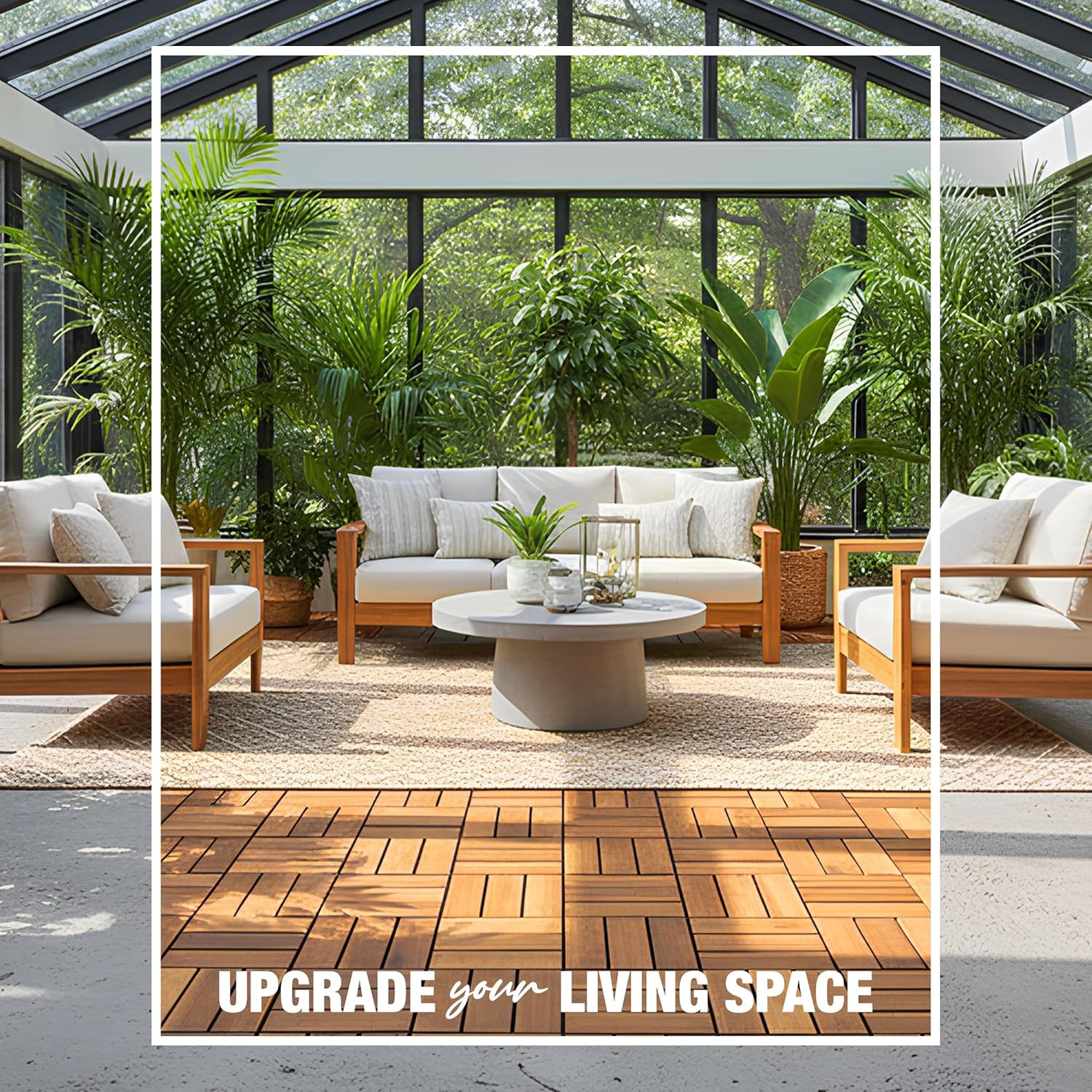 Wood Interlocking Deck Tiles, ” Patio Flooring, Waterproof