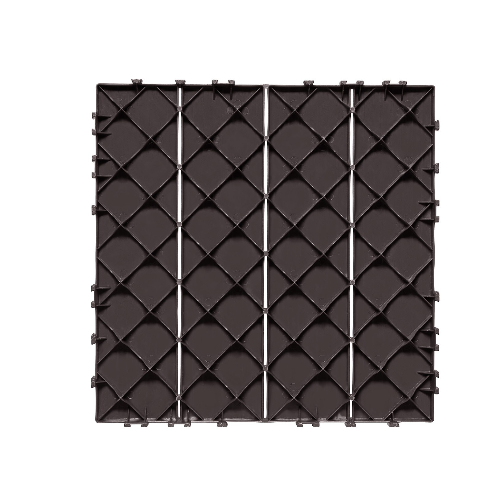 Interlocking Deck Tiles 10 Pack 12″x12″ Waterproof 10sq.ft Patio Dark Brown