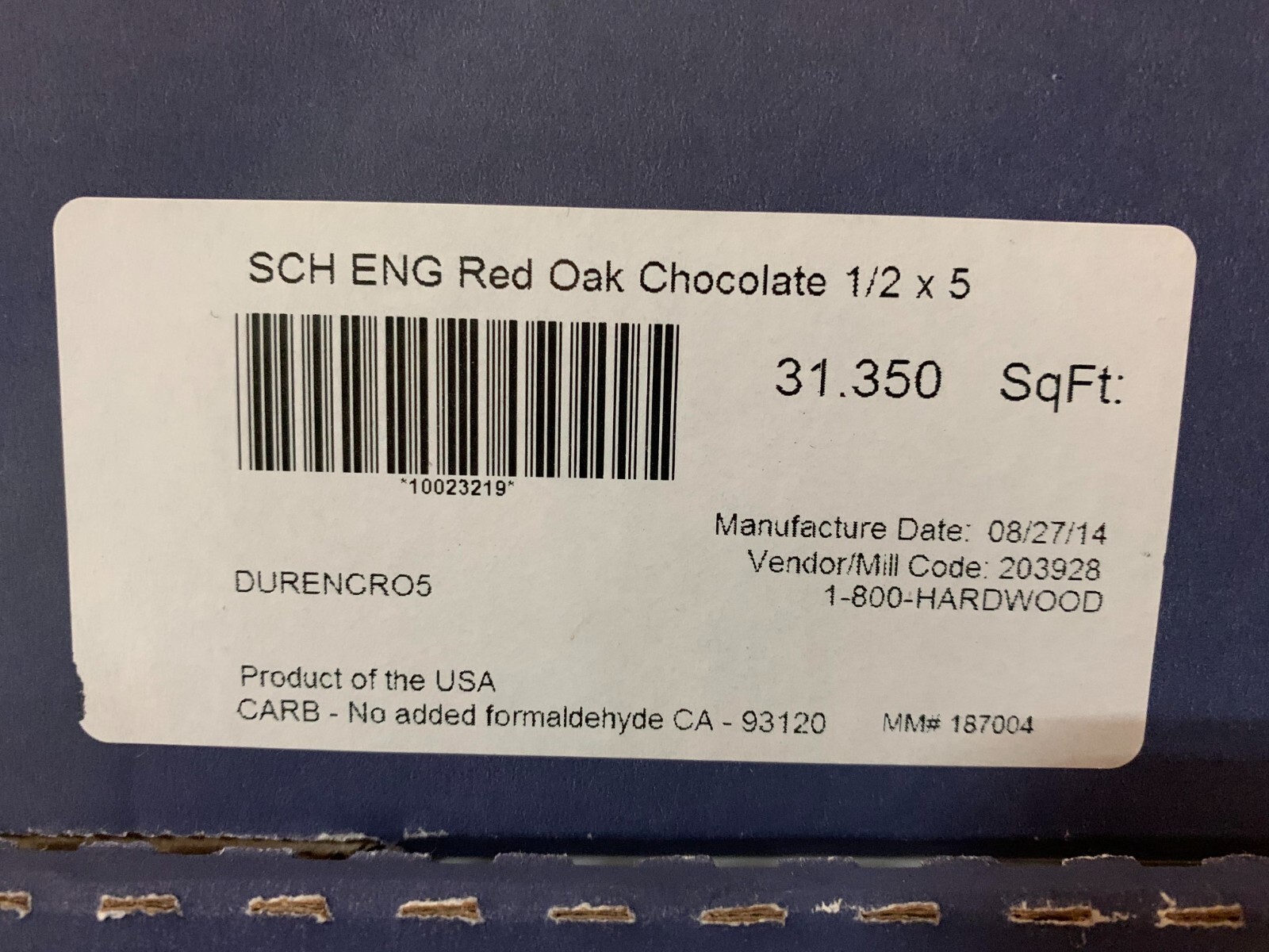 Mannington SCHON Hardwood Flooring DURENCRO5 RED OAK CHOCOLATE 1/2 X 5