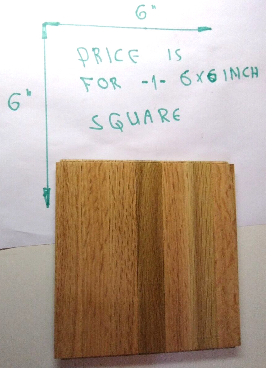 1 Hartco 6×6″ Parquet Tile Natural Desert Standard Color 7 Oak Finger Strip Vtg