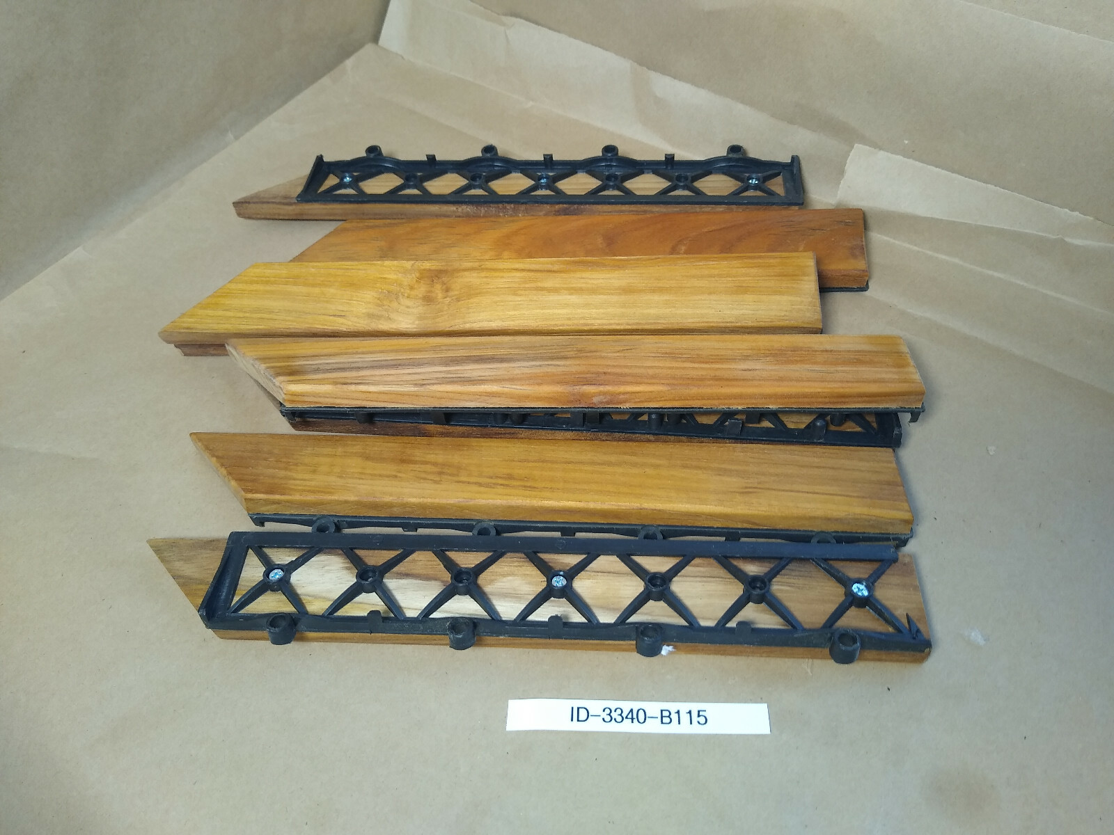 Bare Decor EZ-Floor Corner Trim 8-Pieces Interlocking Floor Solid Teak Wood