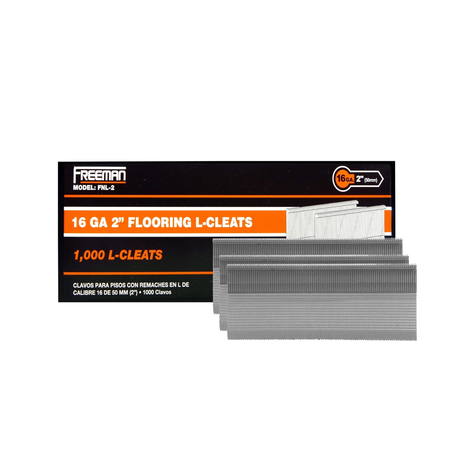 1000 PCS FNL2 Flooring LCleat 16 Gauge 2 Inch Glue Collated Serrated Steel