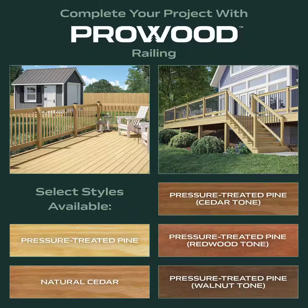 28 In. H X 72 In. W Pressure-Treated Southern Yellow Pine Wood Deck Stair Railin